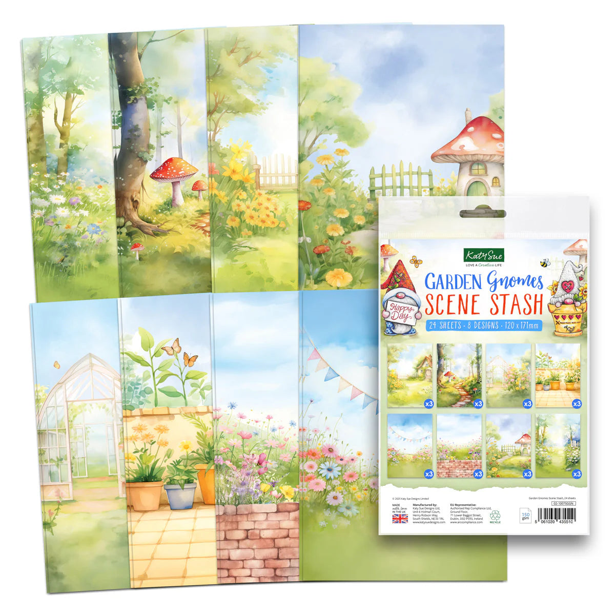 Garden Gnomes Scene Stash 24 sheets