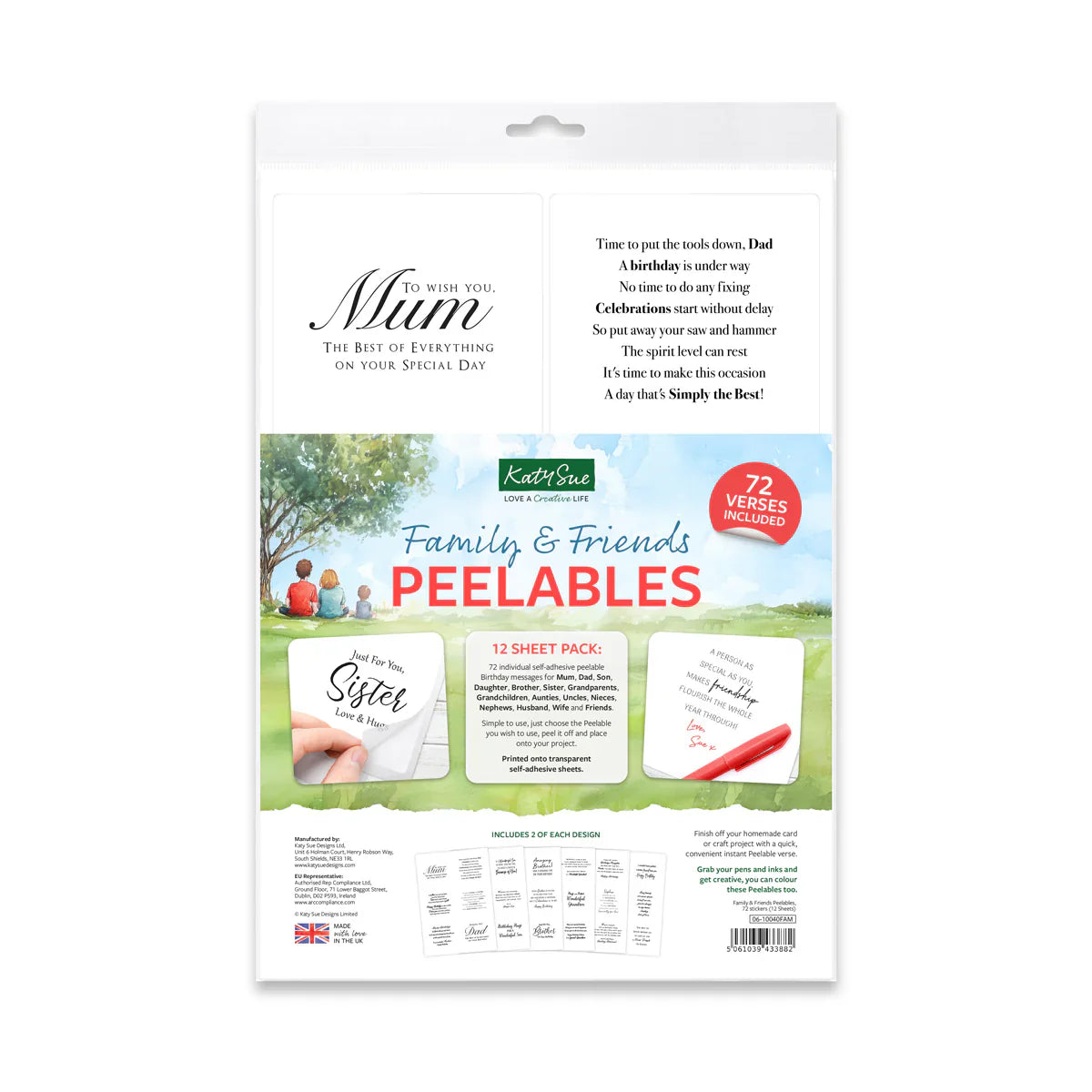 Family & Friends Peelables, 72 Stickers