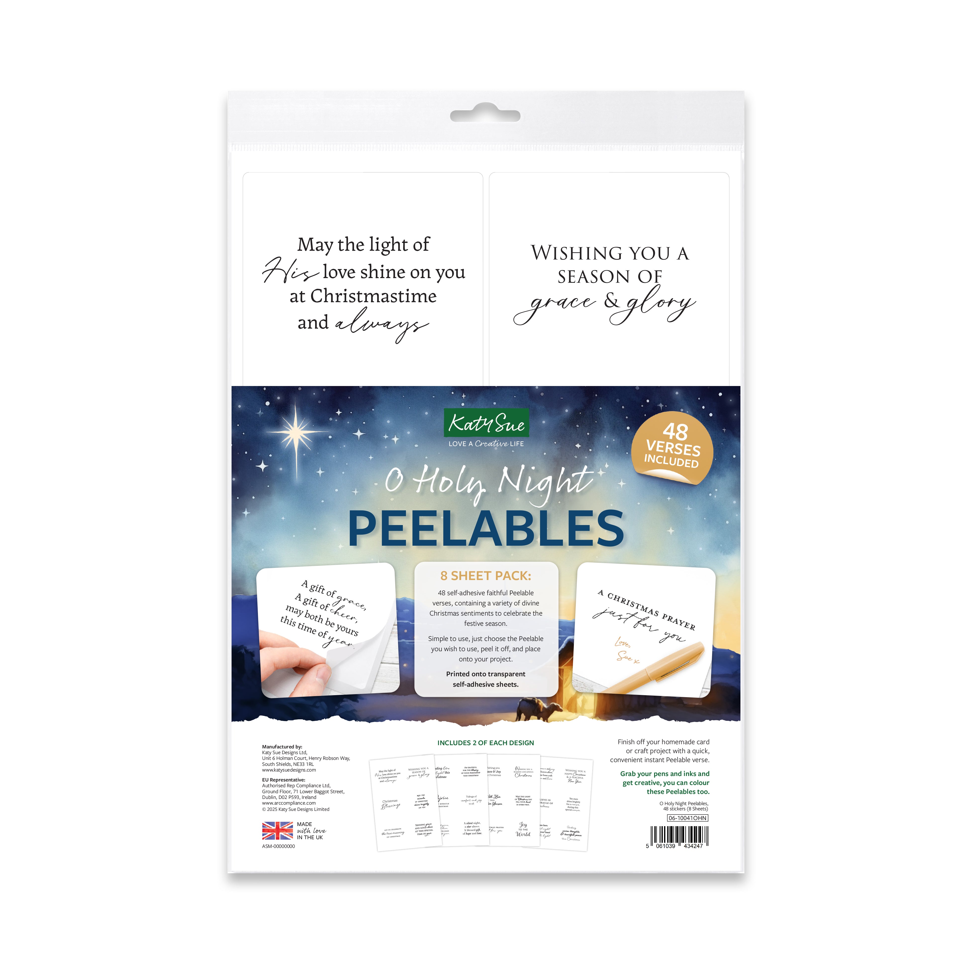 O Holy Night Peelables, 48 stickers
