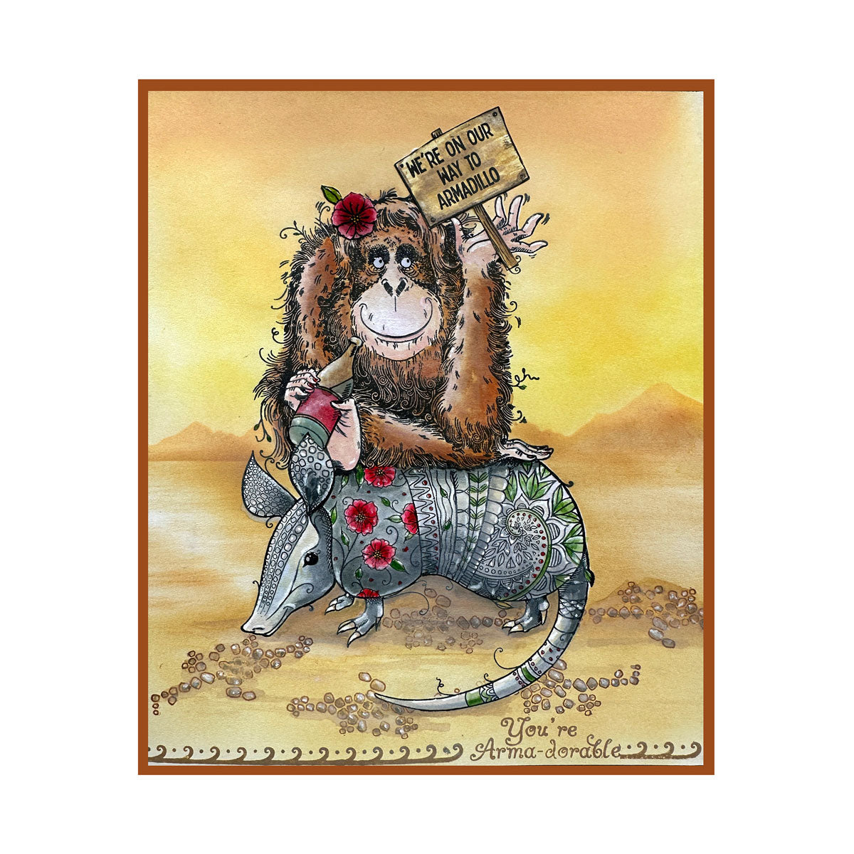 Pink Ink Designs - Orangutangle Orangutan, DL Stamp Set