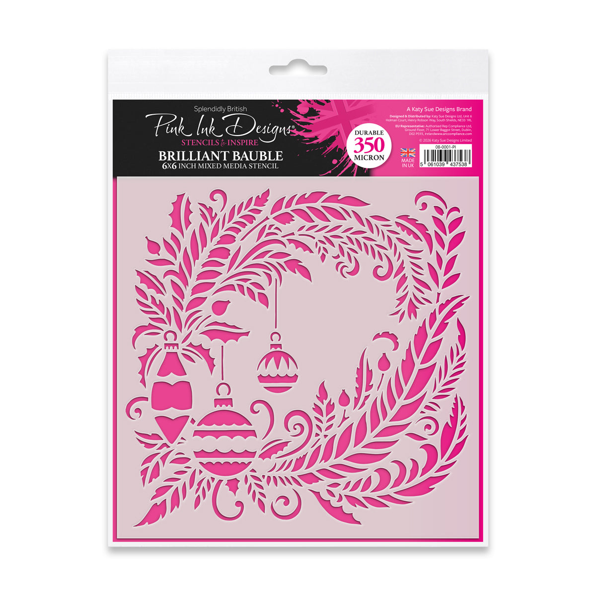 Pink Ink Designs - Brilliant Bauble 6x6 Mixed Media Stencil