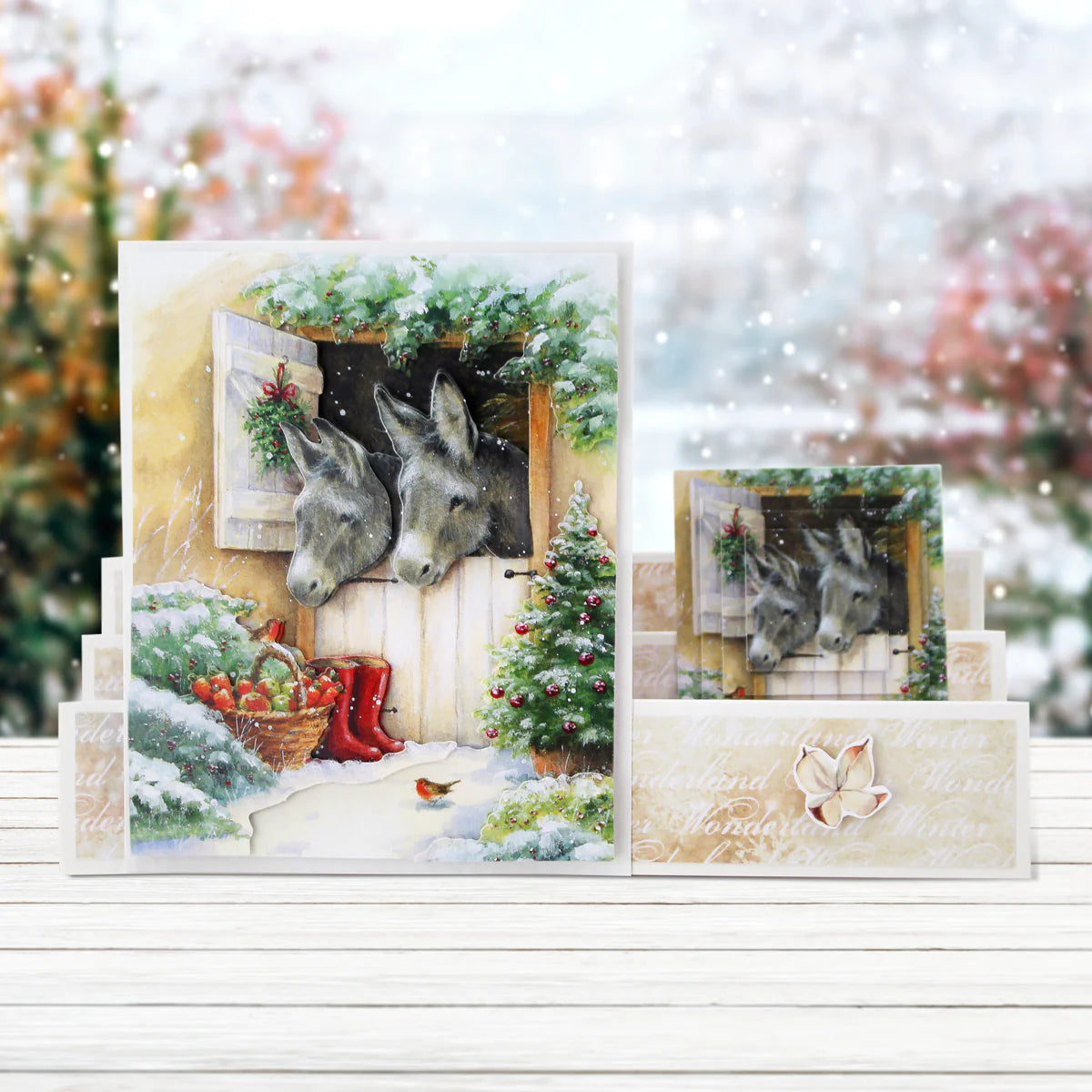 Die Cut Decoupage – Christmas Donkeys (Pack Of 3)