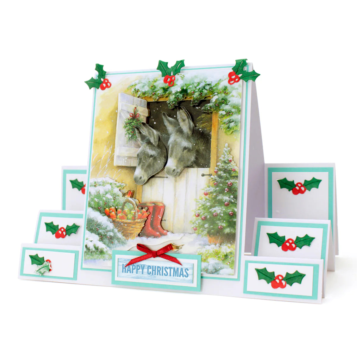 Die Cut Decoupage – Christmas Donkeys (Pack Of 3)