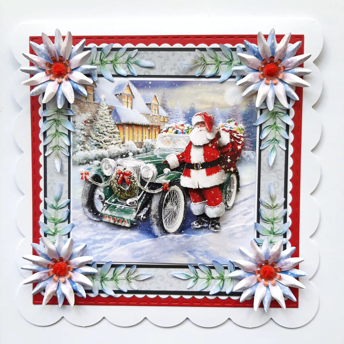 Die Cut Decoupage – Santa & Car (Pack Of 3)