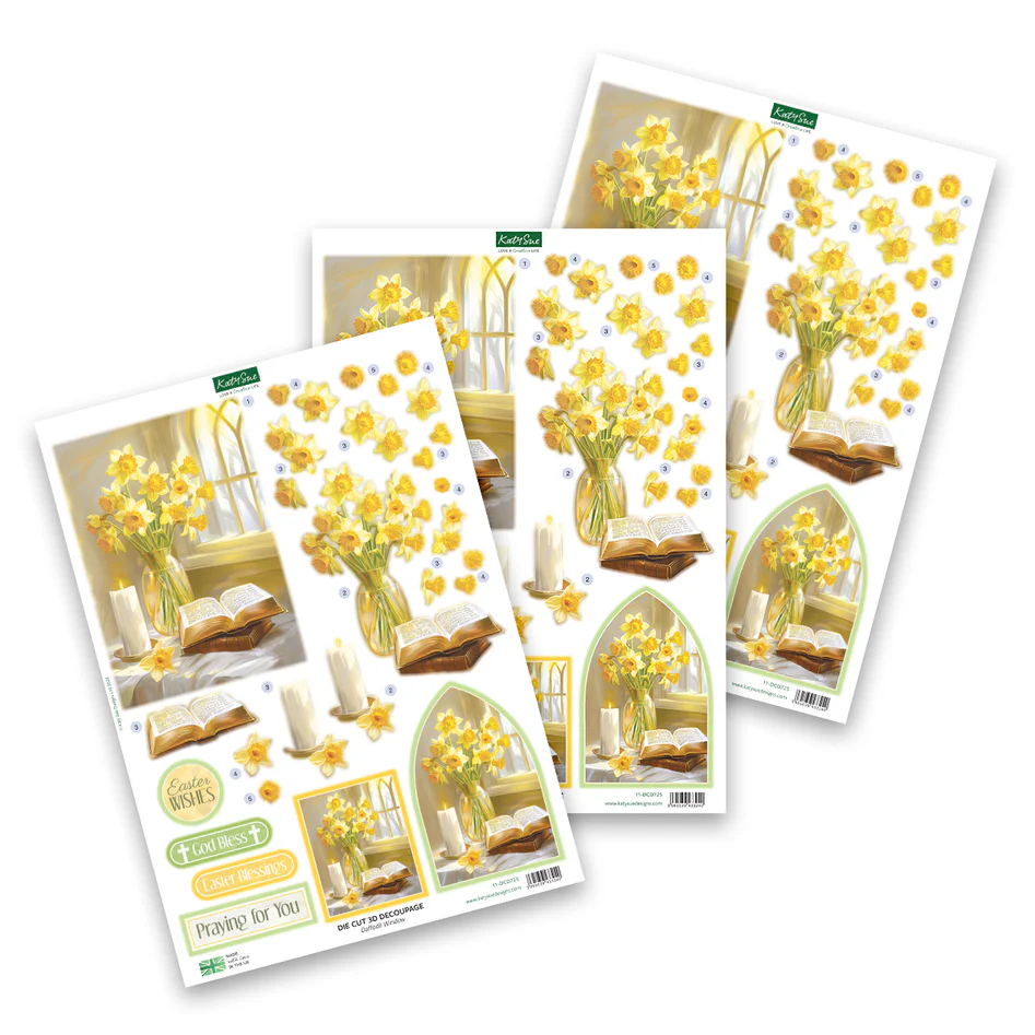 Die Cut Decoupage – Daffodil Window (pack of 3)