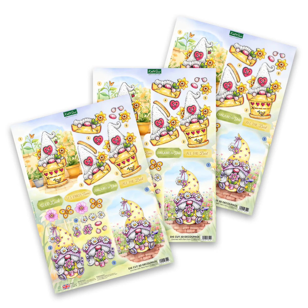 Die Cut Decoupage – Garden Gnomes (Pack of 12)