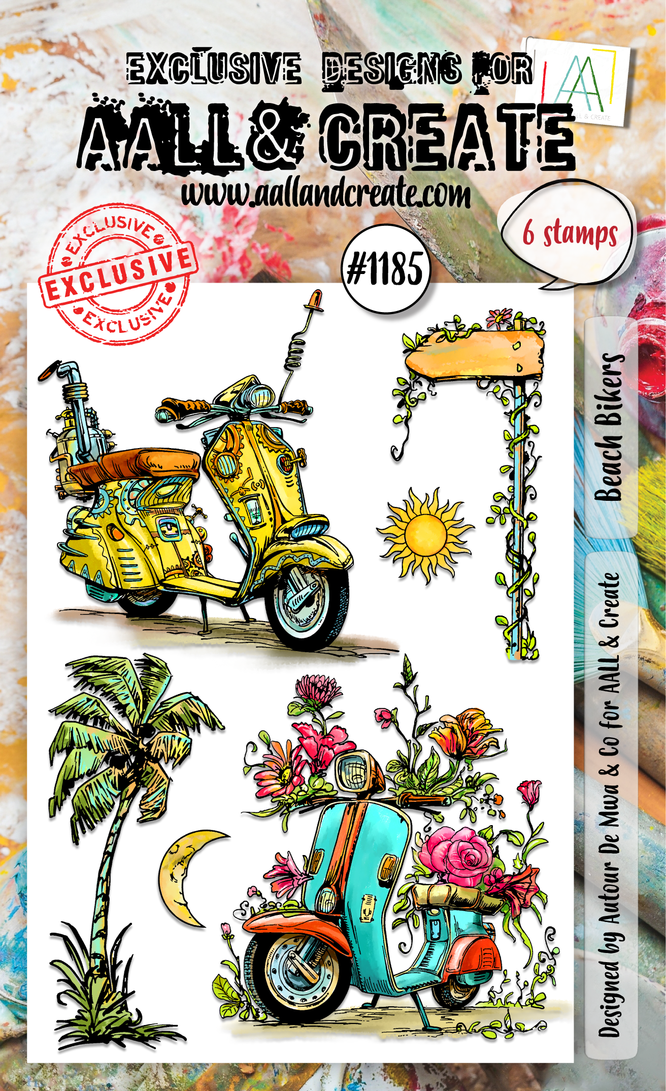 AALL and Create - A6 Stamp Set - Beach Bikers