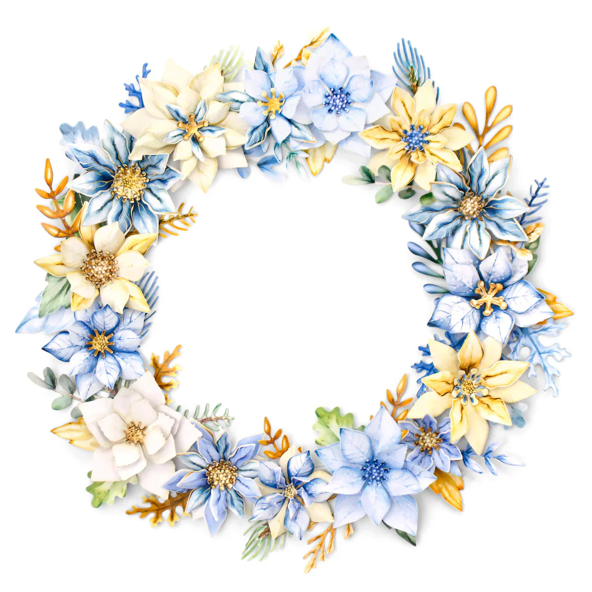 Winter Blooms, Die Cut Flowers & Leaves, 12 sheets