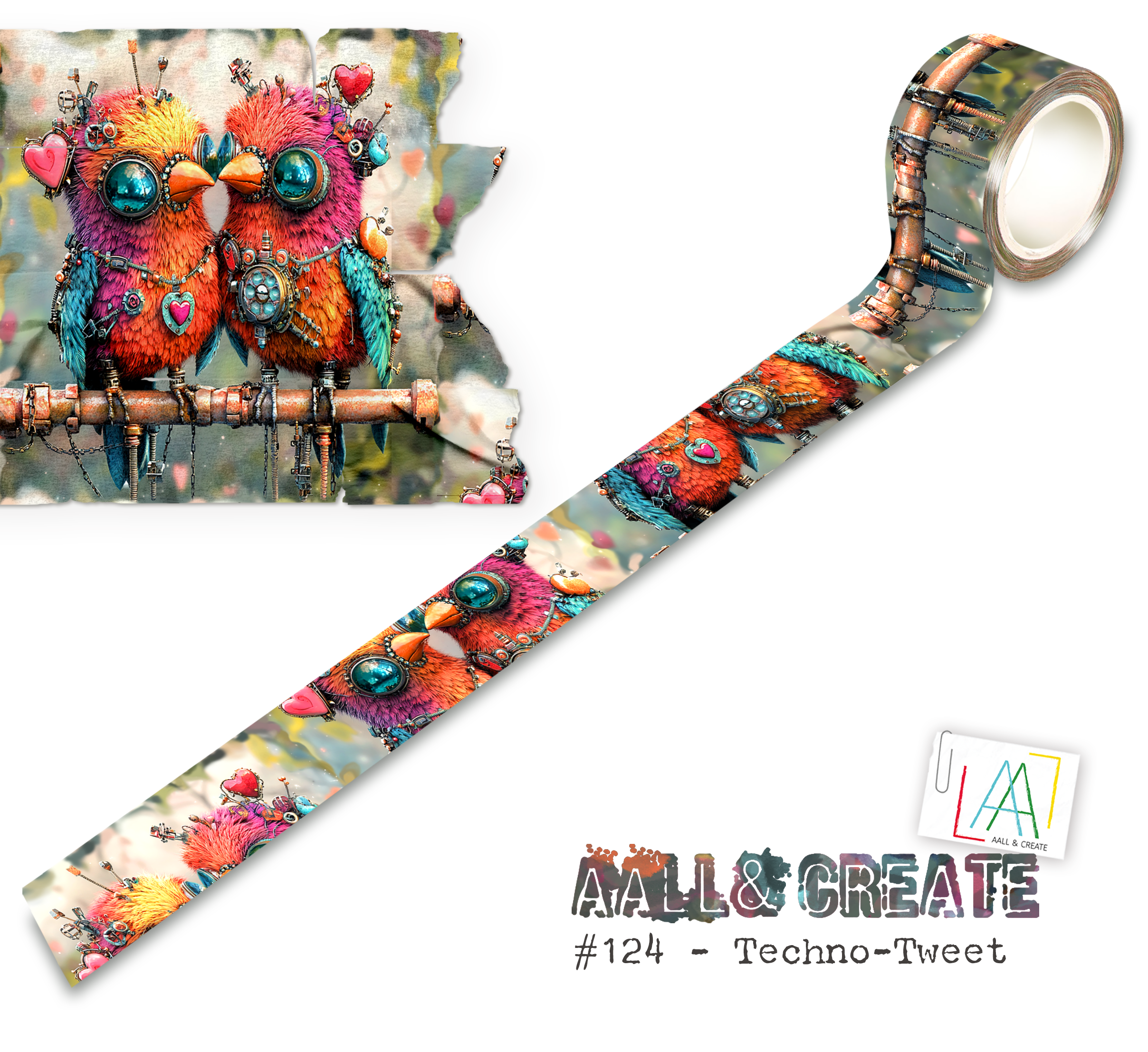 AALL and Create - Washi Tape 25mm x 10m - Techno-Tweet (Layer-It-Up!)