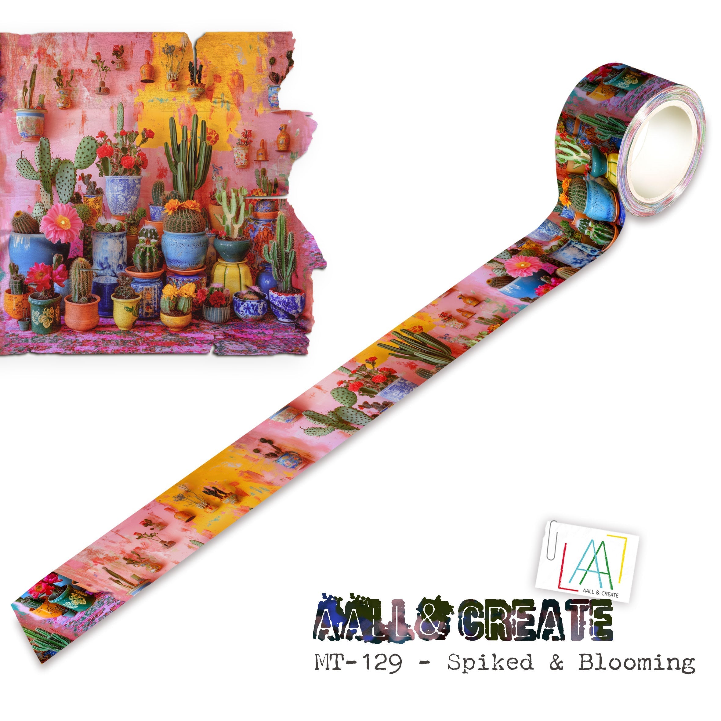 AALL and Create - Washi Tape 25mm x 10m - Spiked & Blooming (Layer-It-Up!)