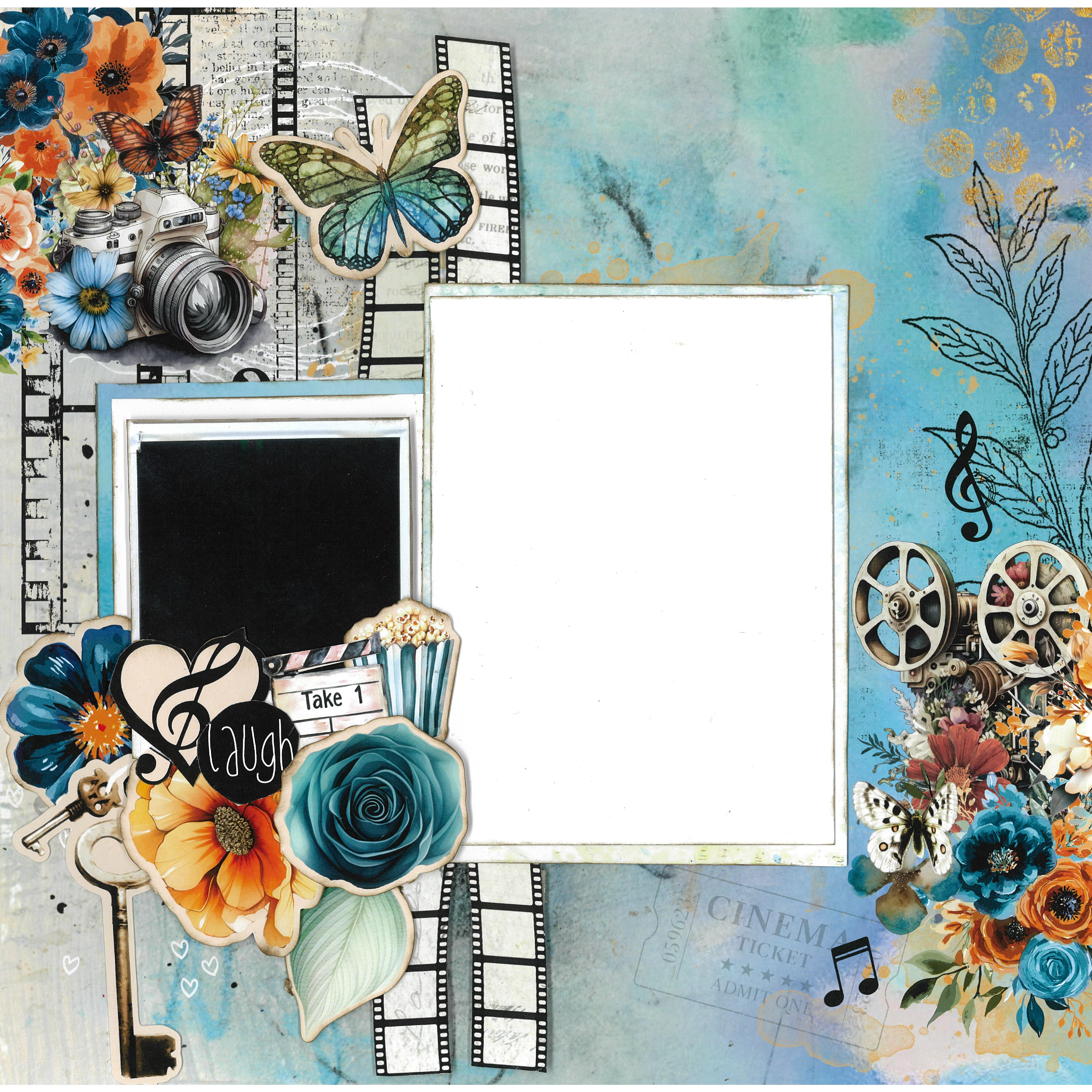 3Quarter Designs Cerulean Score 12x12 Design Paper & Diecuts Set