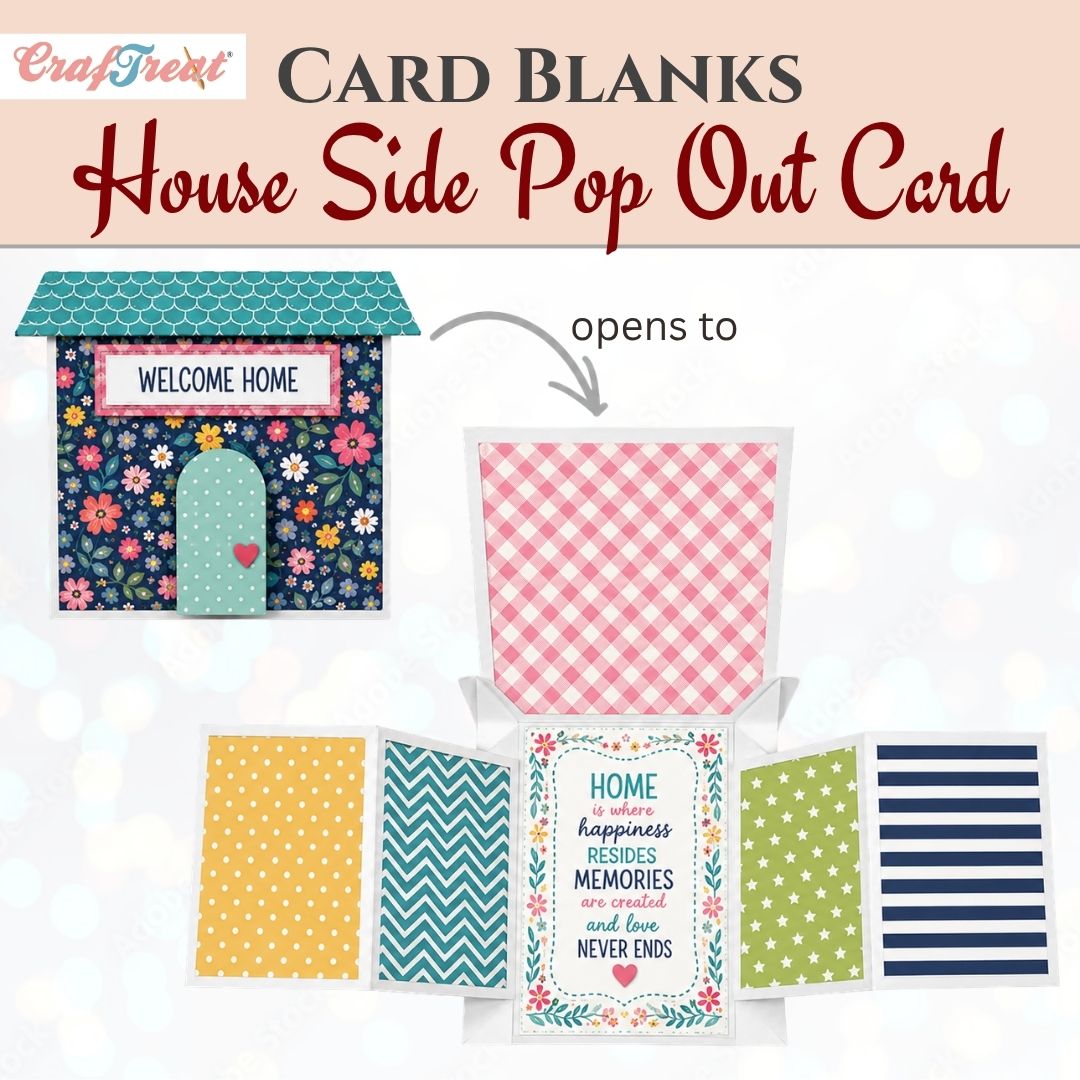 CrafTreat Card Blank - House Side Pop-out Card