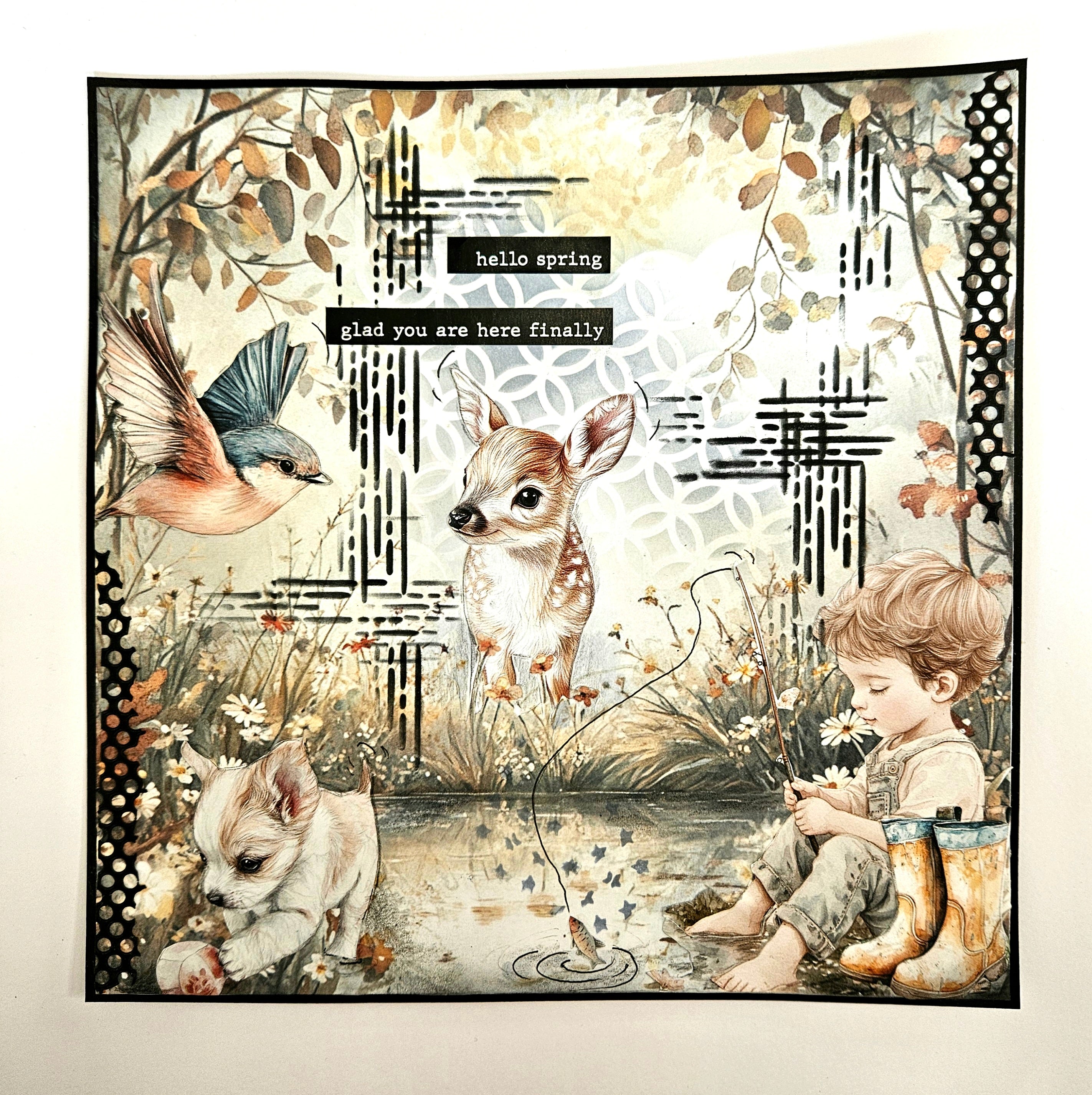 Dutch Doobadoo DDBD Dutch Sticker A5 Happy Spring 2