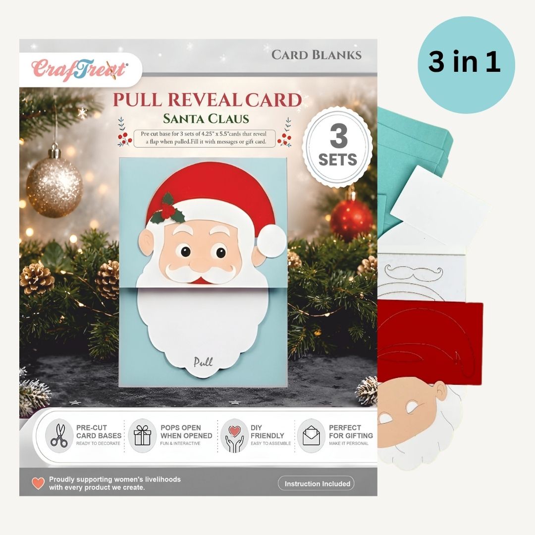 CrafTreat Card Blank - Pull Reveal Santa 3 pcs