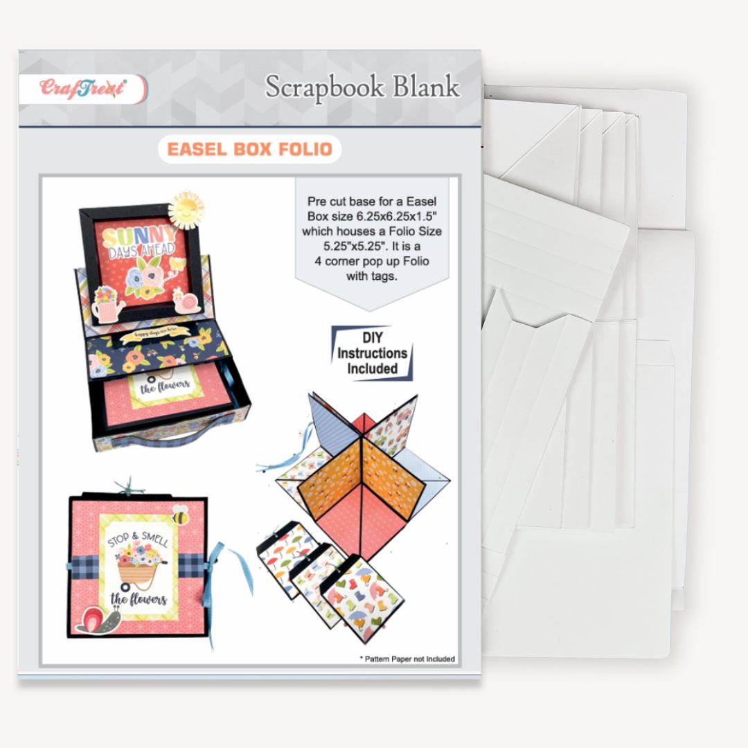 CrafTreat Scrapbook Blank Easel Box Folio - White