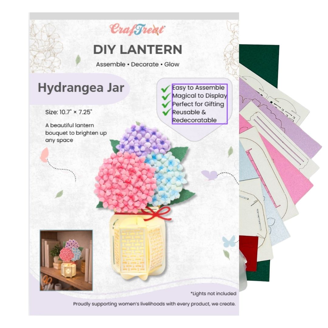 CrafTreat DIY Paper Lanterns - Hydrangea Jar