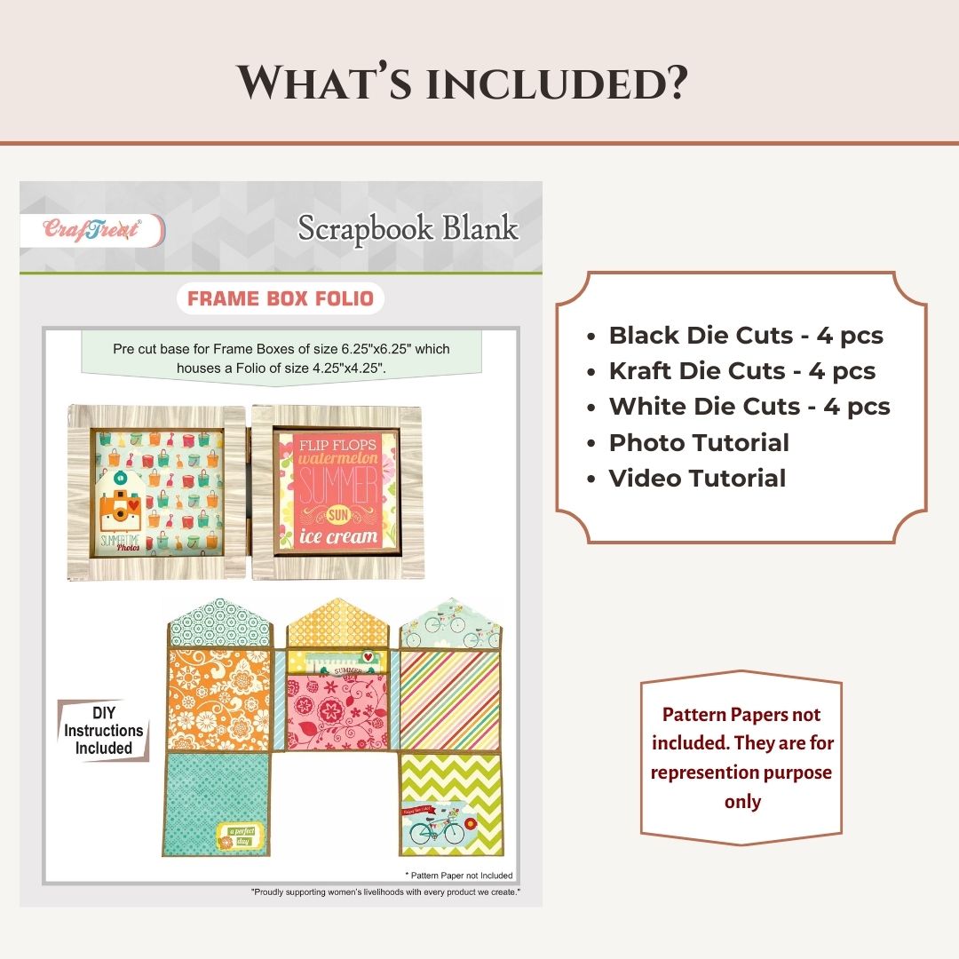 Craftreat Scrapbook Blank Quick Folio - Frame Box Folio