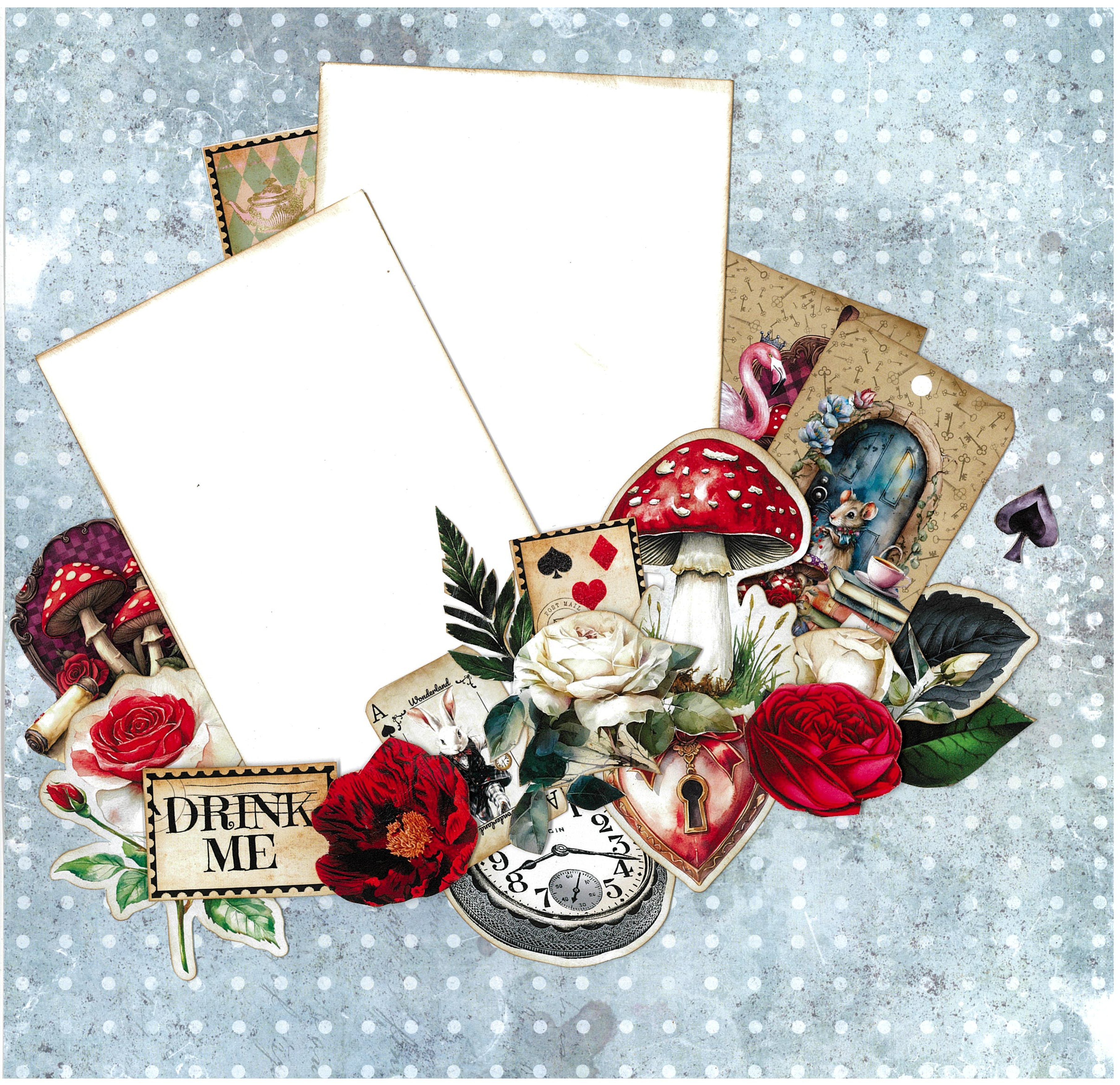 3Quarter Designs Red Queen 12x12 Design Paper & Diecuts Set