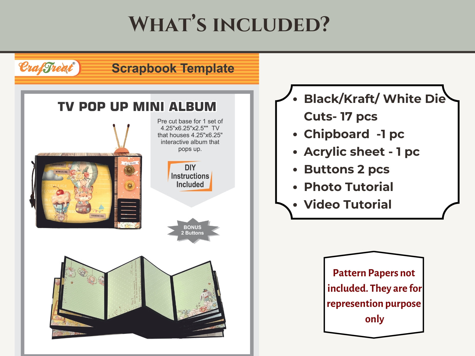 CrafTreat TV Pop Up Mini Album - Black