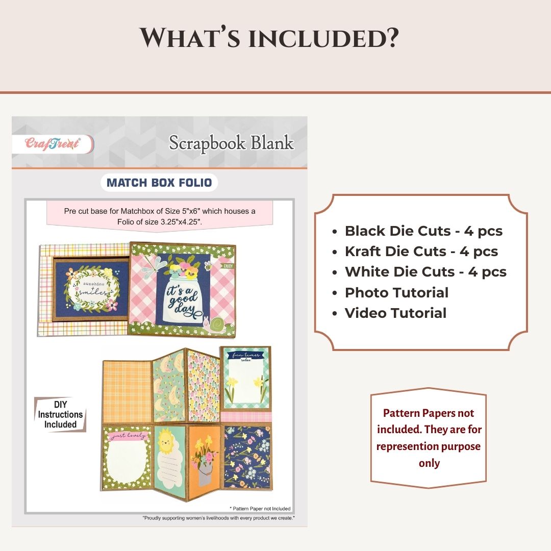 Craftreat Scrapbook Blank Quick Folio - Match Box Folio