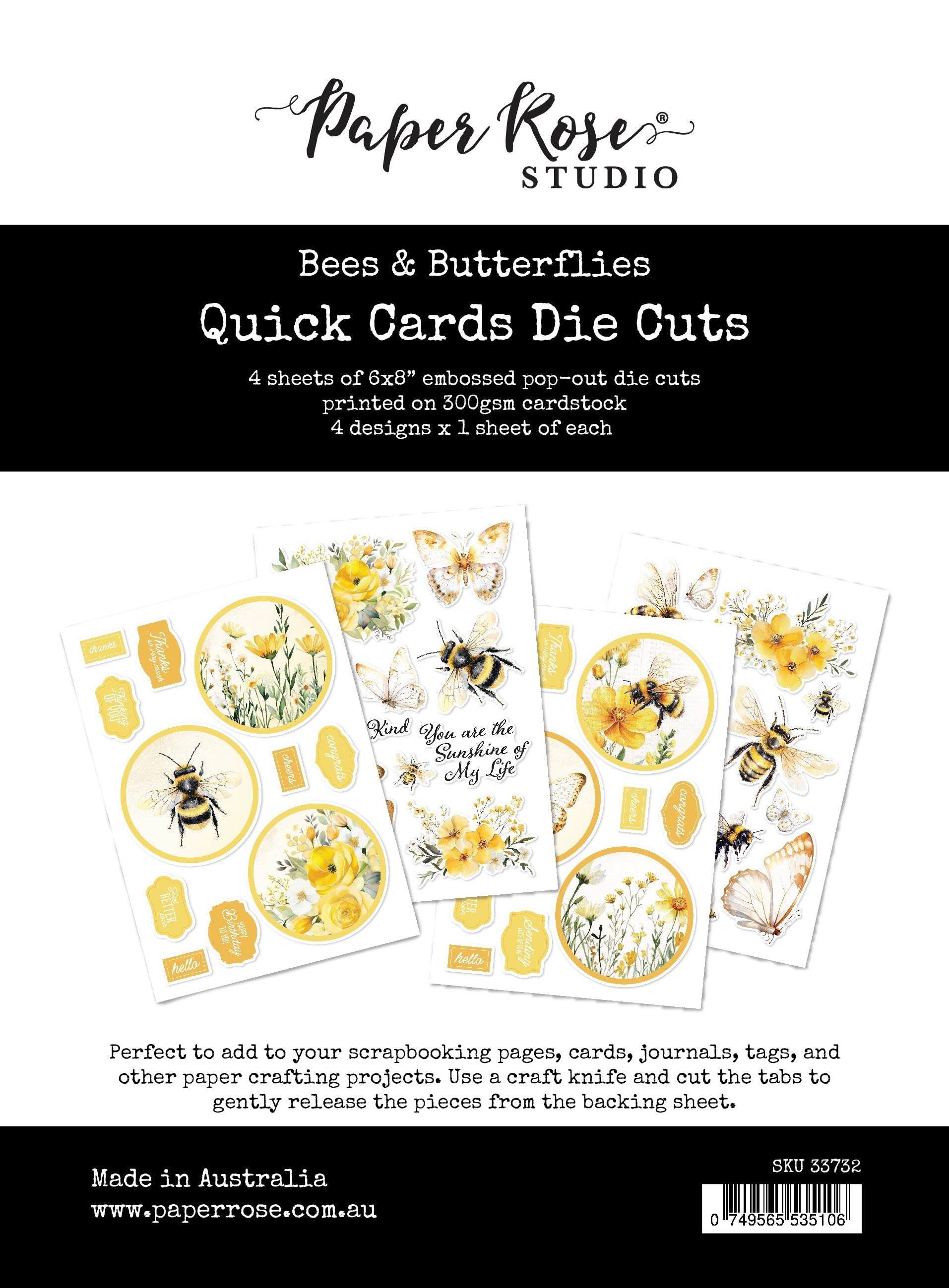 Bees & Butterflies Quick Cards Die Cuts 33732