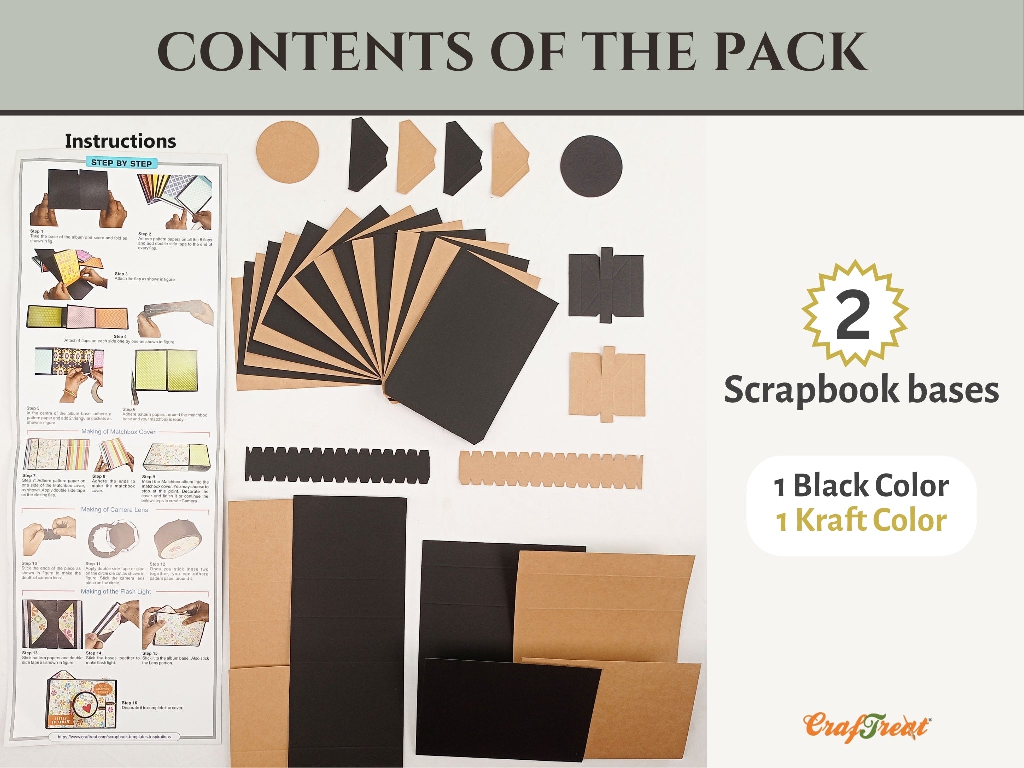CrafTreat Scrapbook Blanks - Matchbox Camera - Black & Kraft Color