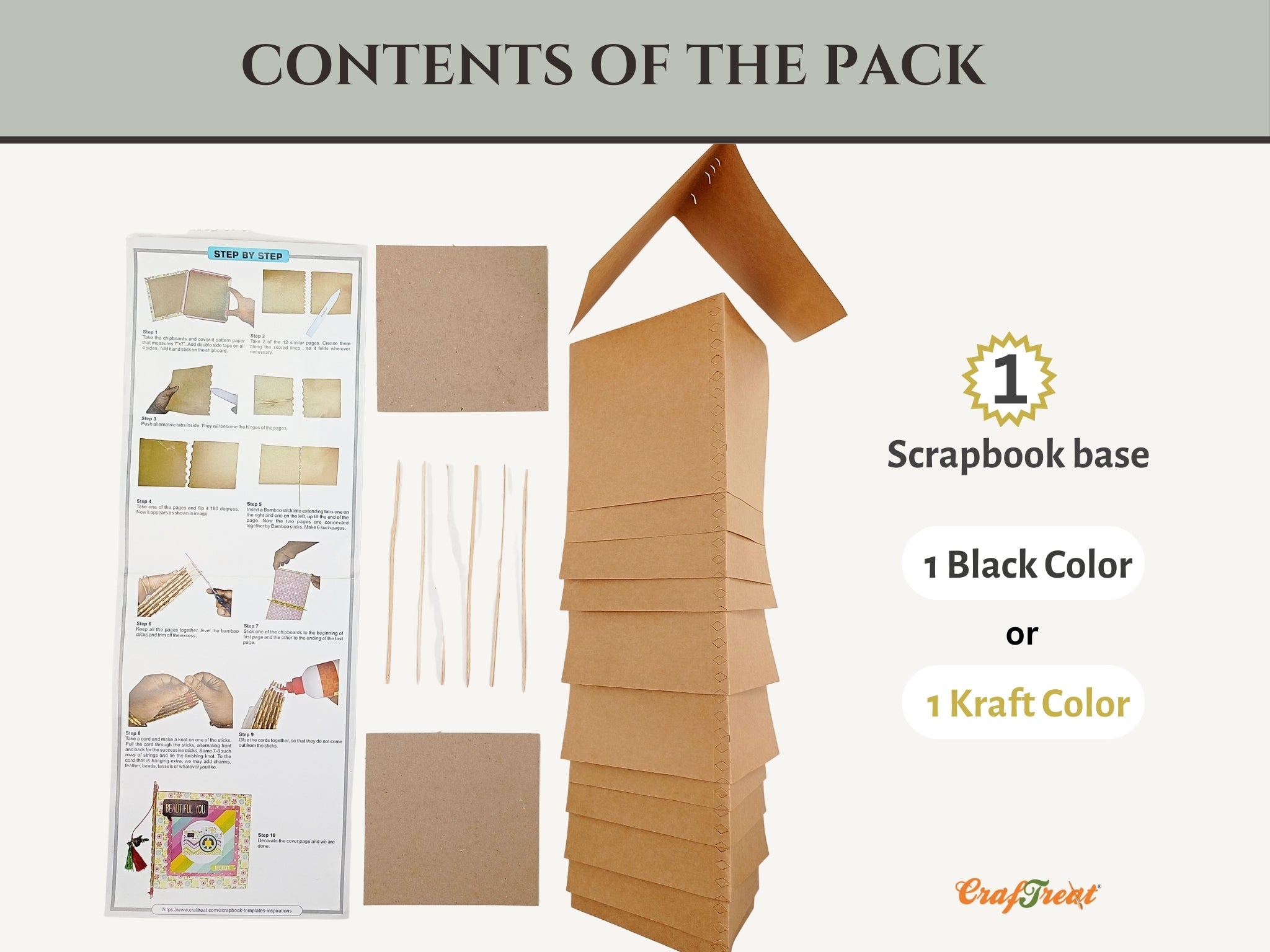 CrafTreat Scrapbook Blanks - Piano Hinge Book - Black Color