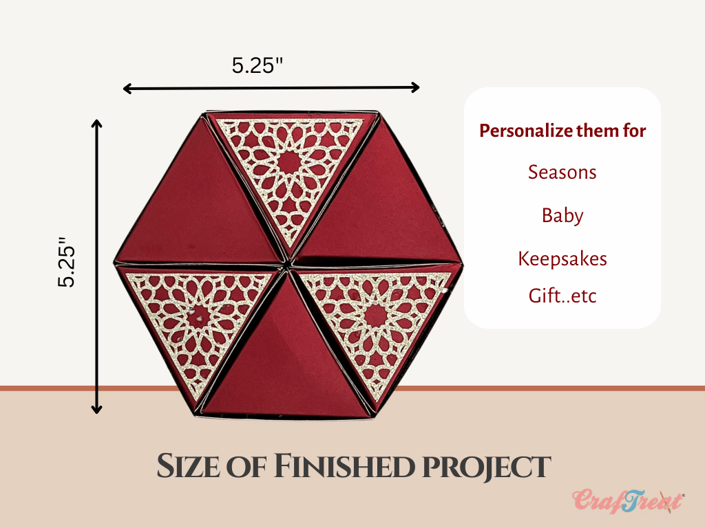 CrafTreat Scrapbook Hexagon Roll up - Metallic Red & Green