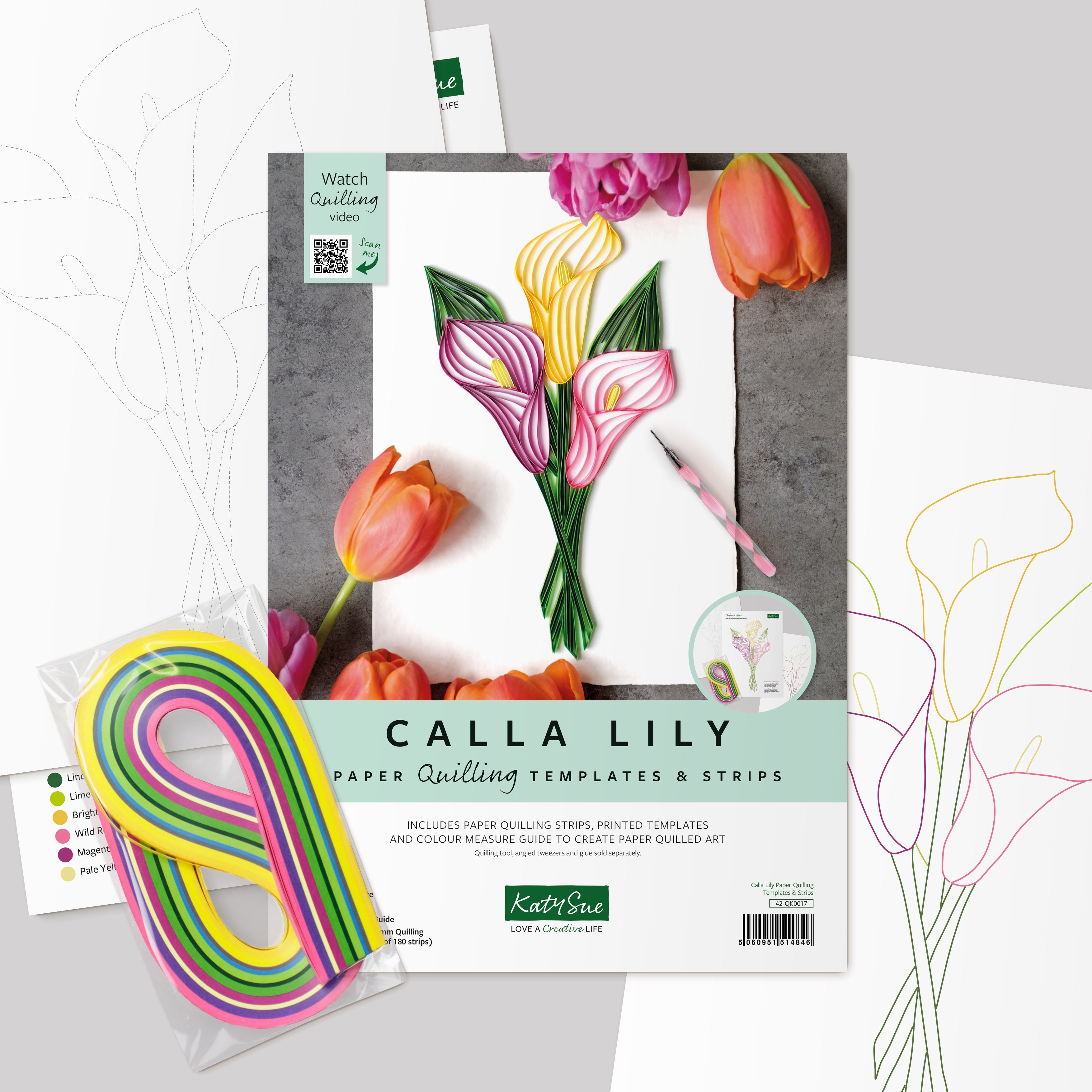 calla lily paper flower template Calla Lily Quilling Template Kit