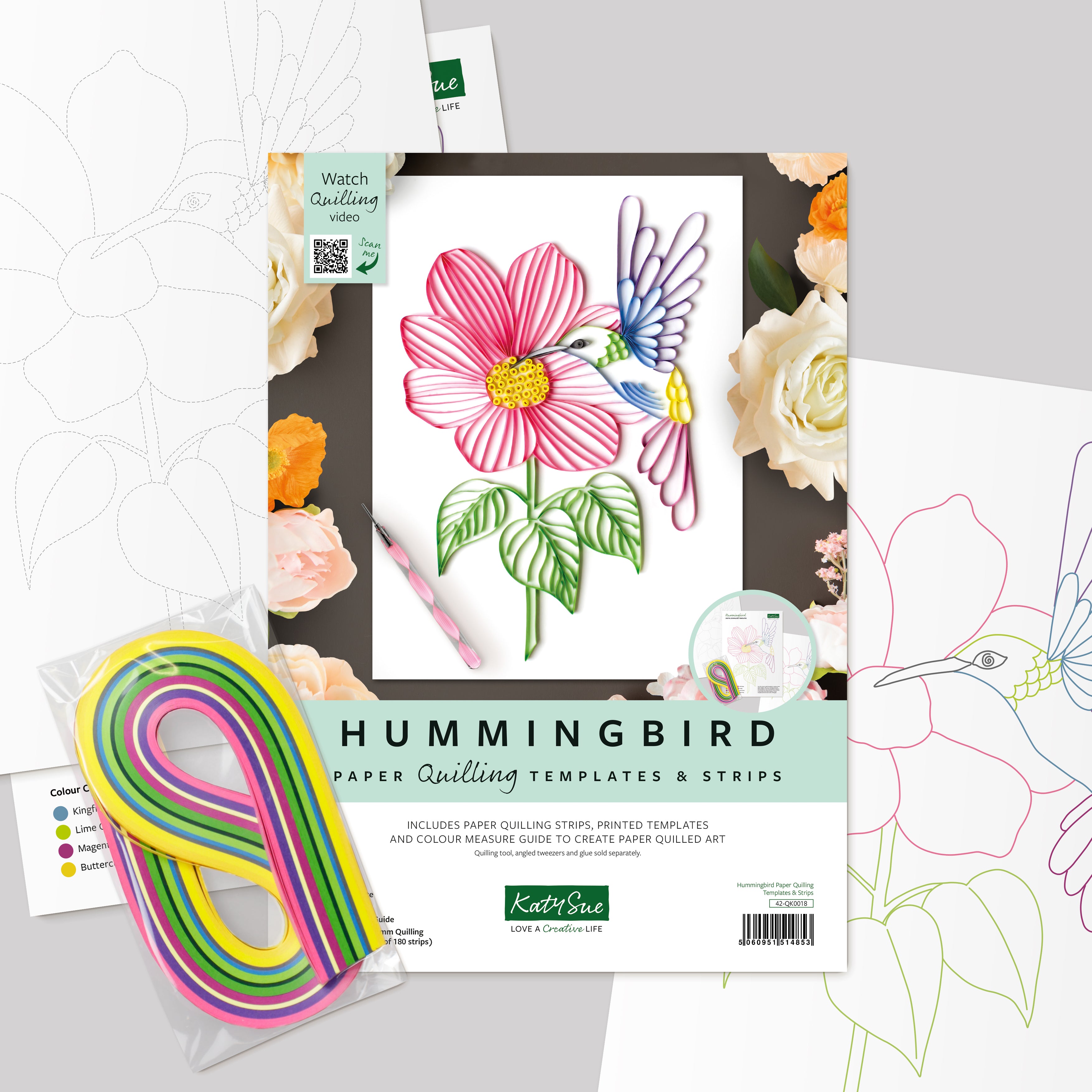 Hummingbird Quilling Template Kit