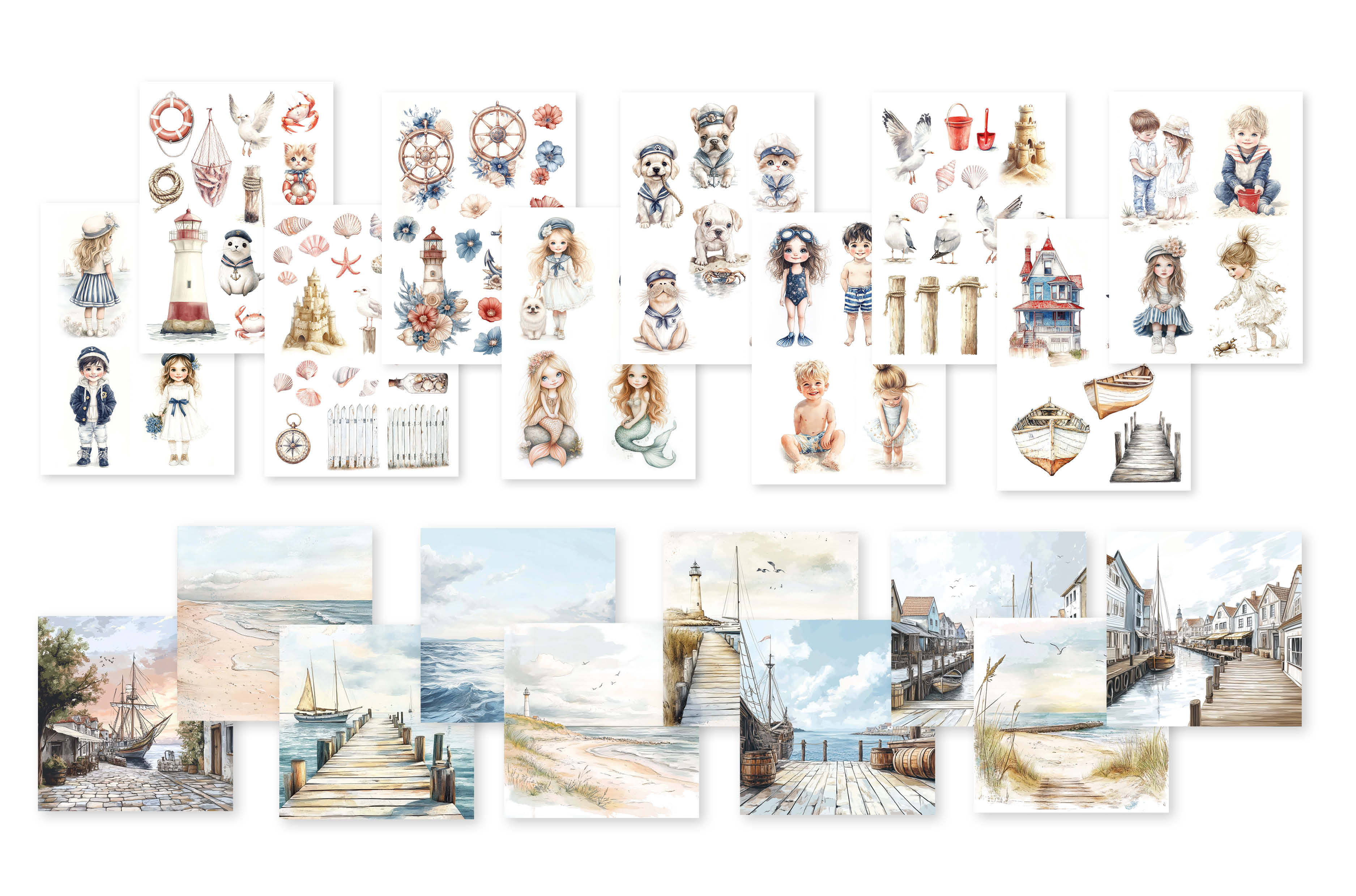 Dutch Doobadoo DDBD Collage Paperset Waves Of The Sea