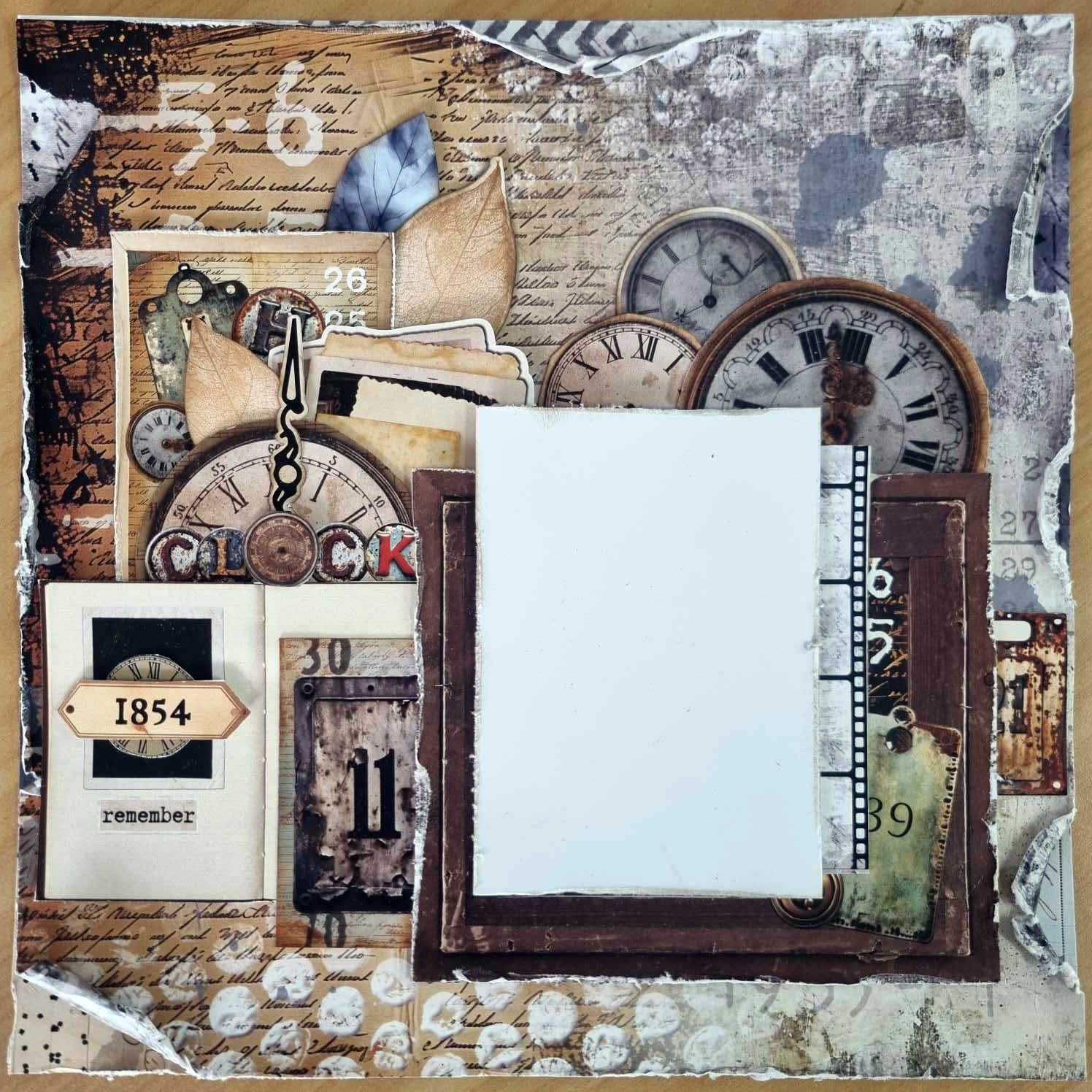 3Quarter Designs Eclectic Clocks 12x12 Design Paper & Diecuts Set