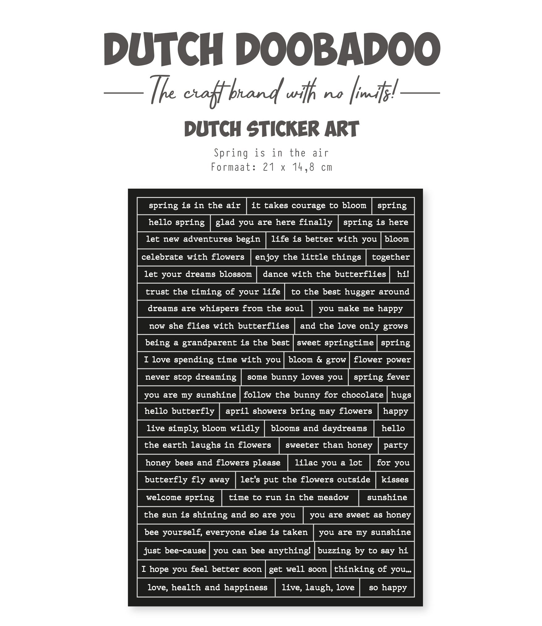 Dutch Doobadoo DDBD Dutch Sticker A5 Happy Spring 2