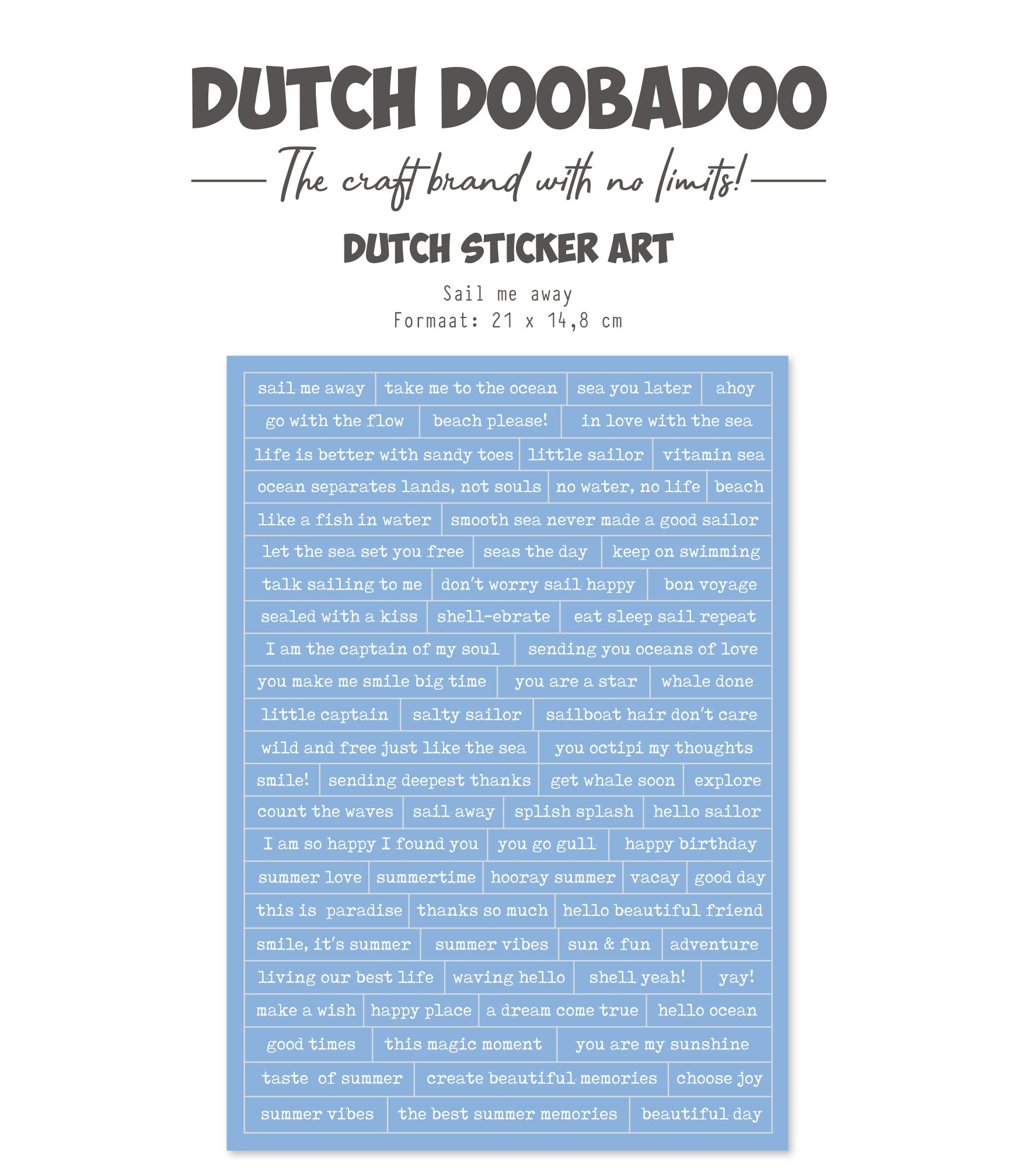 Dutch Doobadoo DDBD Dutch Sticker A5 Sail Me Away