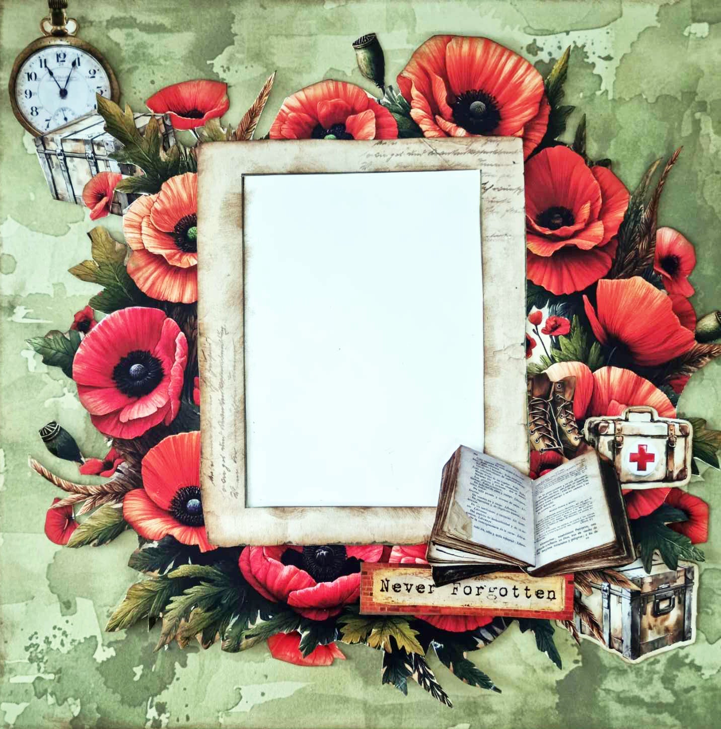 3Quarter Designs Never Forgotten 12x12 Design Paper & Diecuts Set