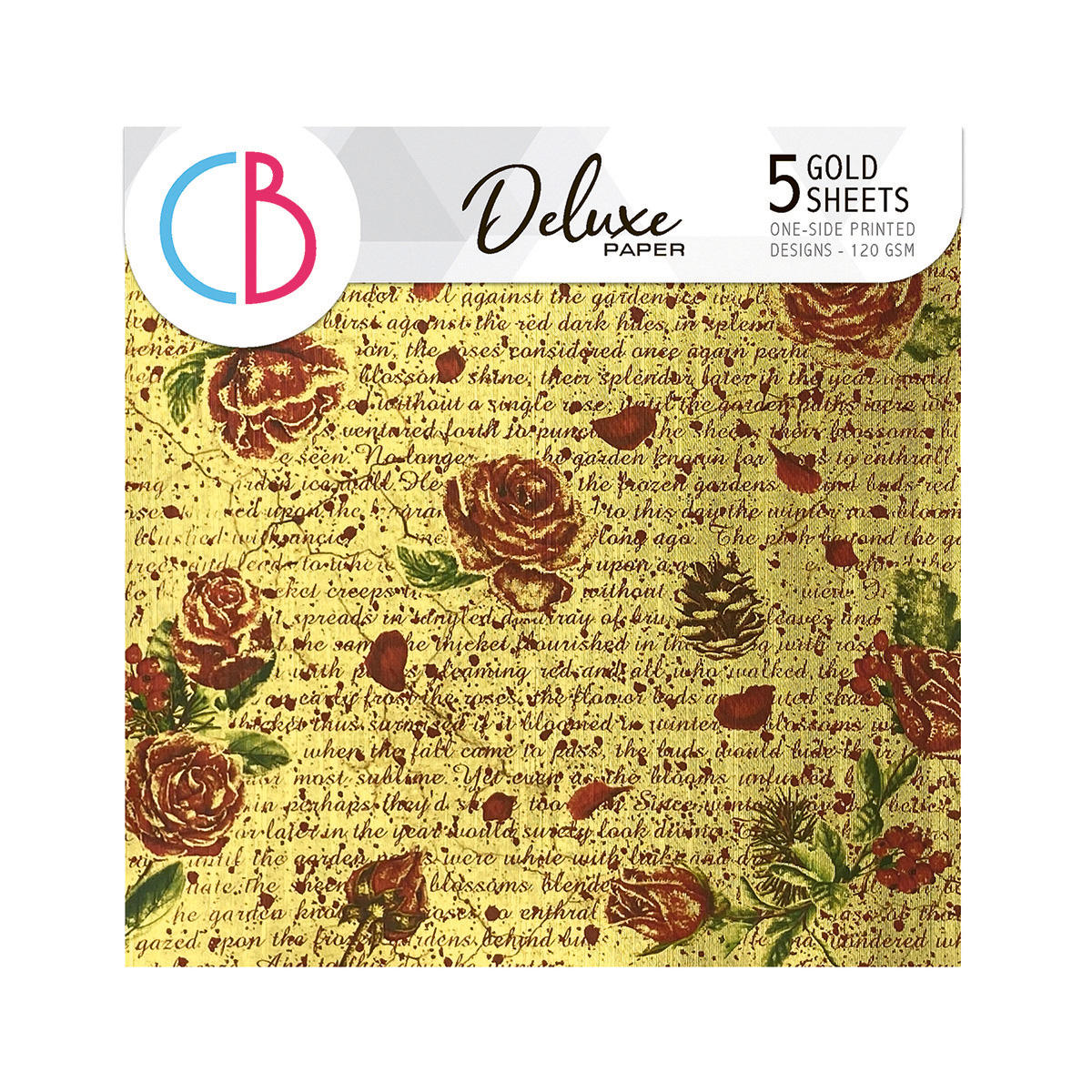 Frozen Roses Deluxe Paper Gold 6"x6" 5/Pkg