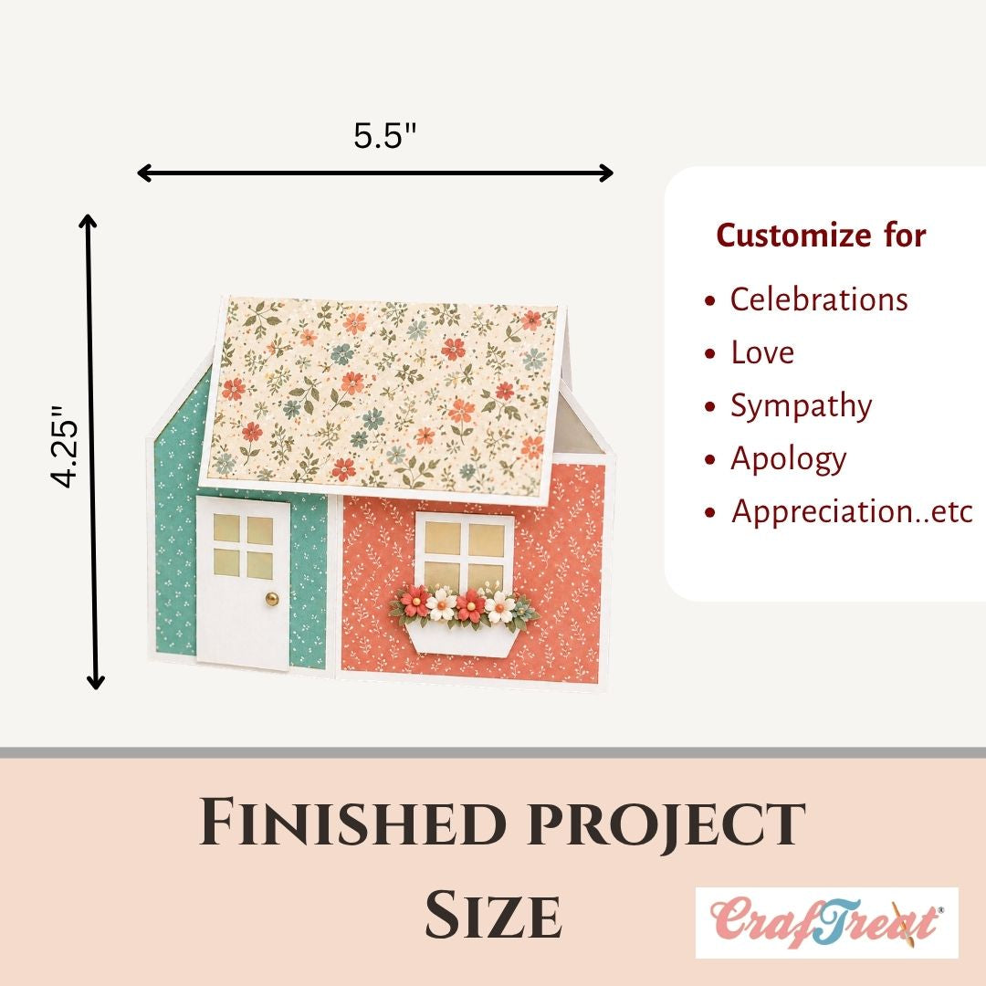 CrafTreat Card Blank - House Pop-up Card