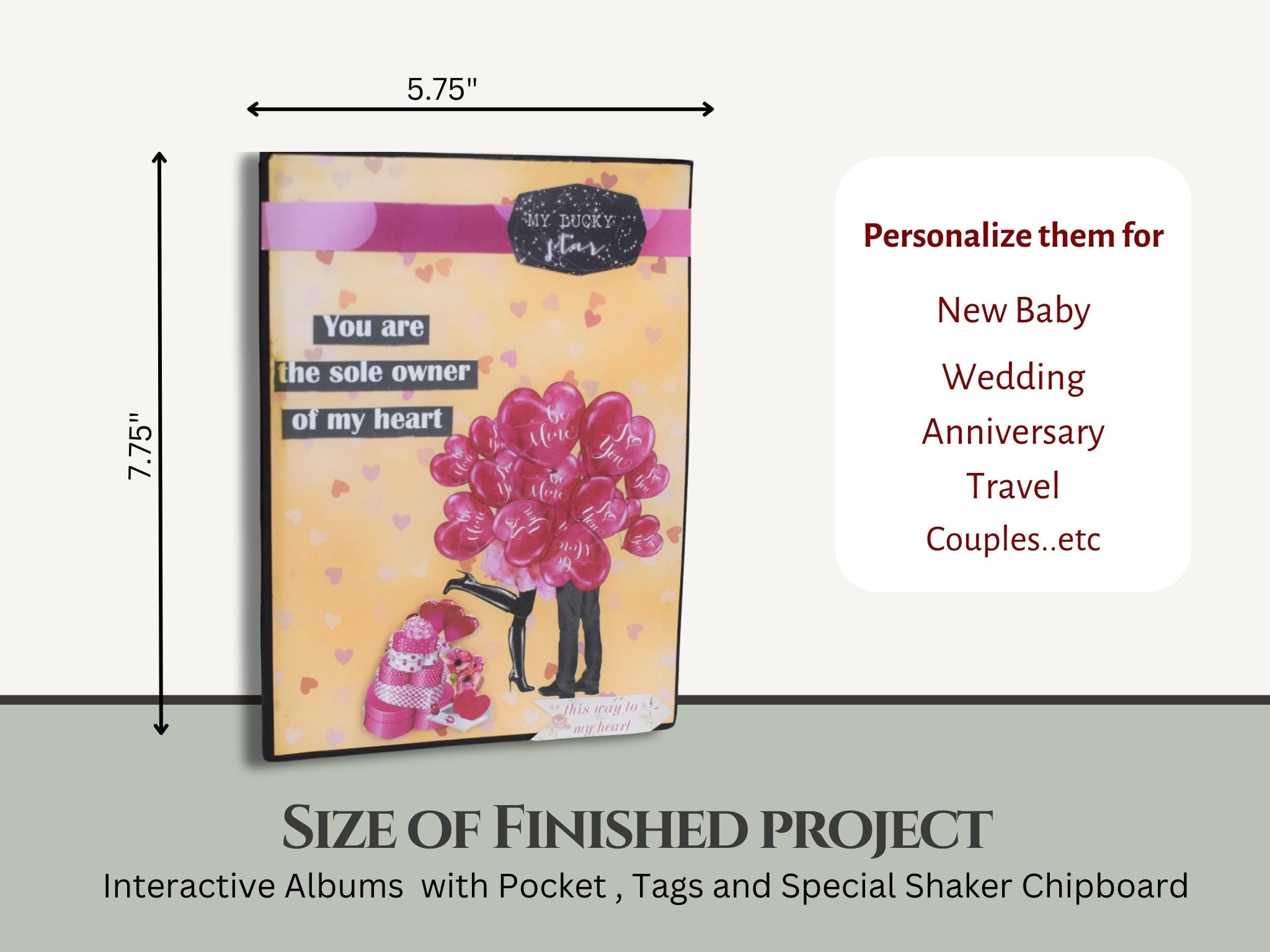 CrafTreat Scrapbook Blanks - Book Box Shaker Tag - Black & Kraft Color