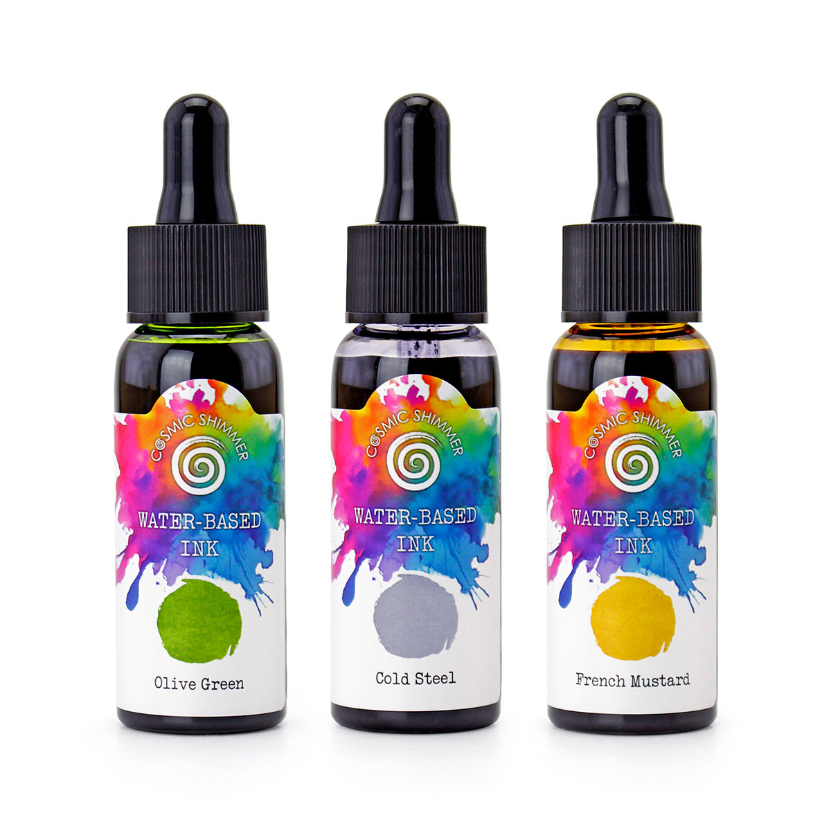 Cosmic Shimmer Elemental Water-Based Inks, Set of 3 Earthtone Colours