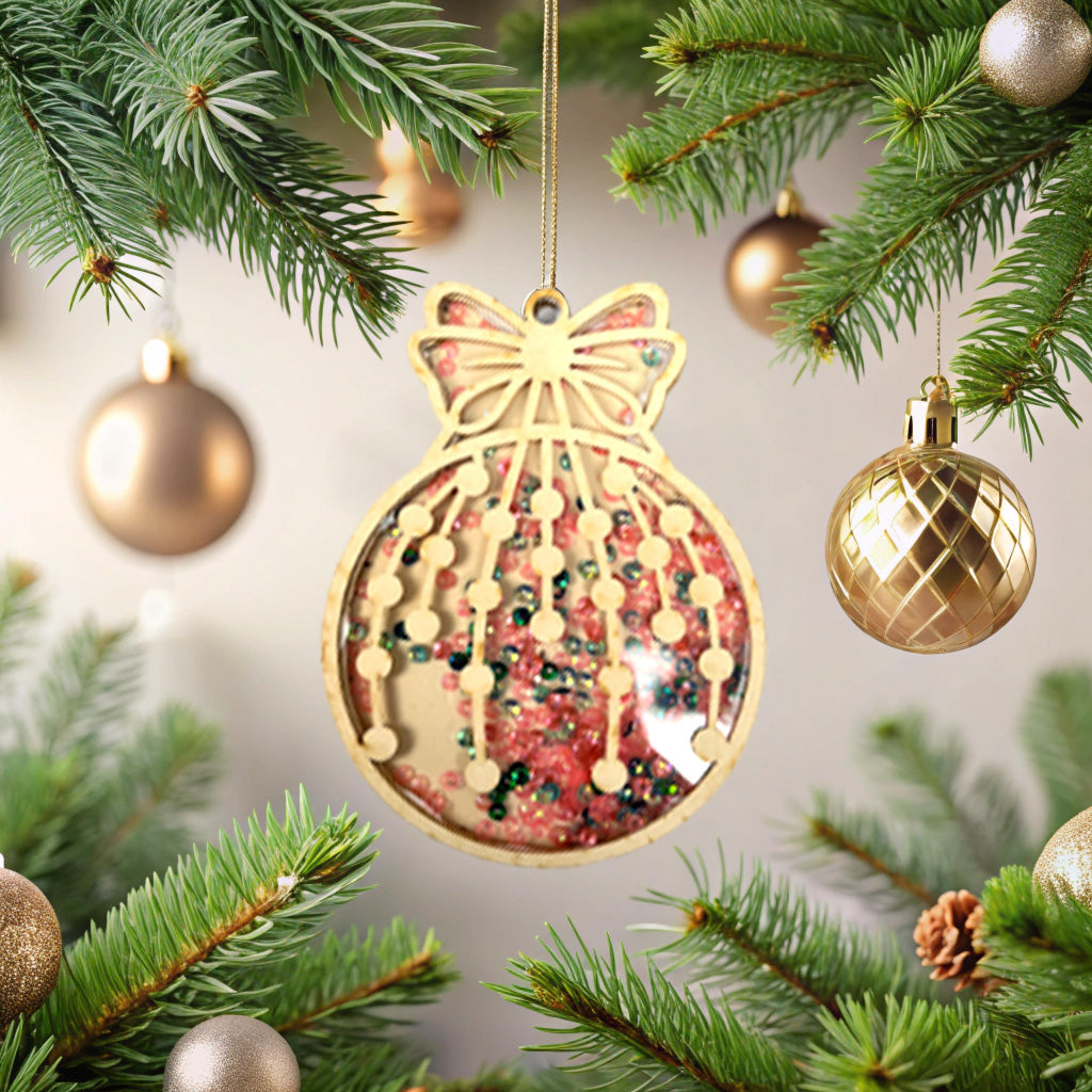 CrafTreat 3D Shaker Chipboard - Round Bauble