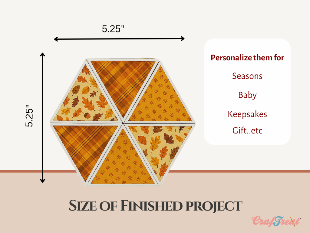 CrafTreat Scrapbook Hexagon Roll up - White 2pcs