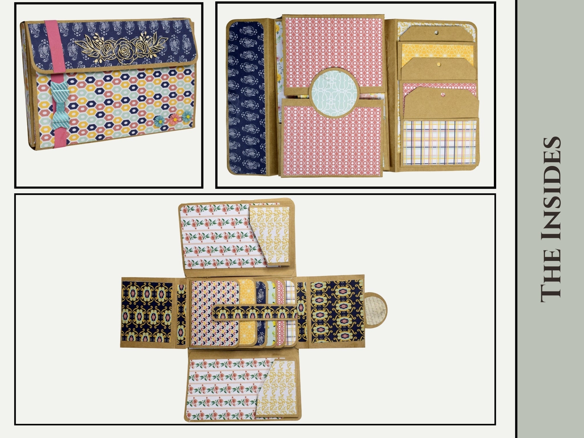 CrafTreat Scrapbook Blanks - TriFold Folio Wallet - Black & Kraft Color