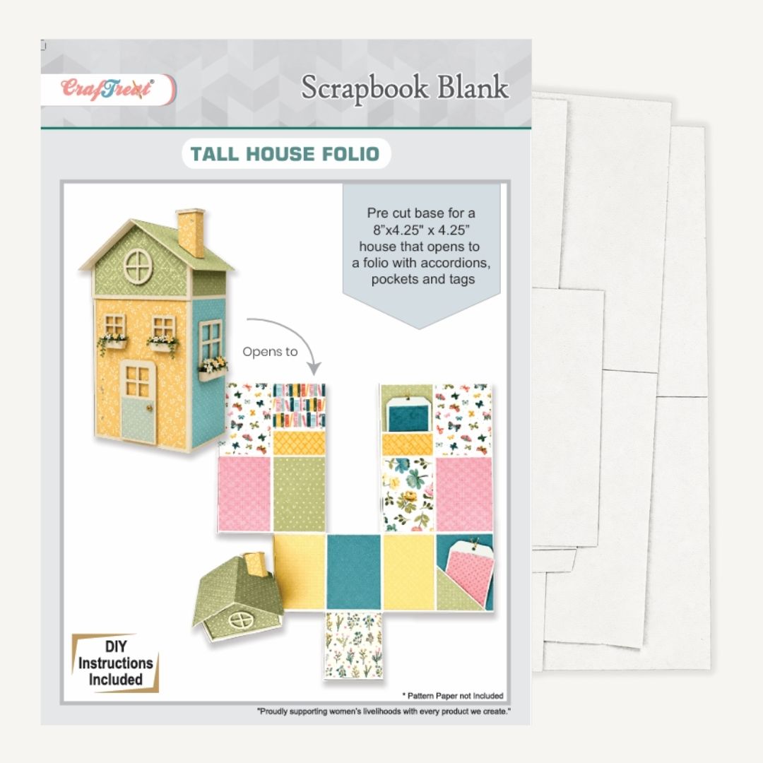 CrafTreat Scrapbook Blank - Tall House - White