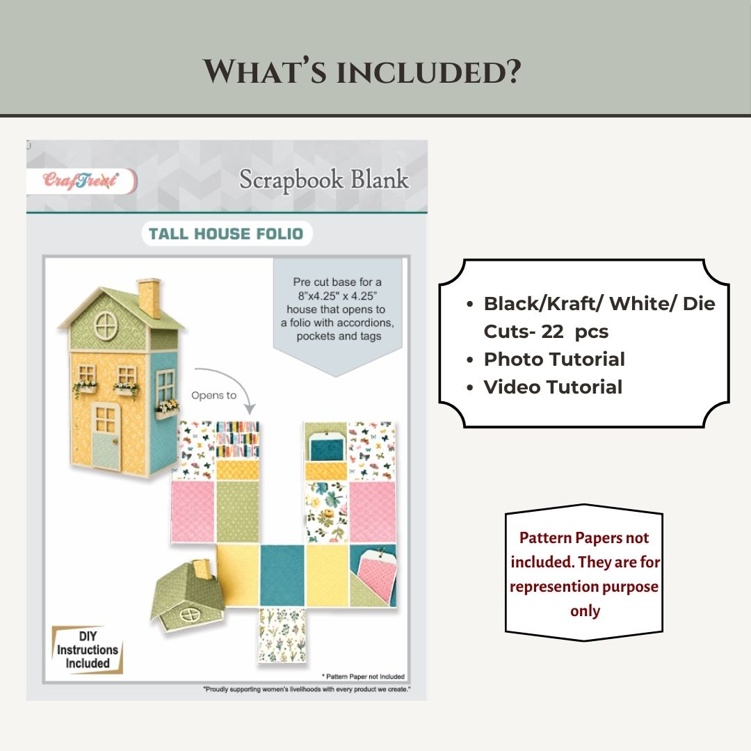 CrafTreat Scrapbook Blank - Tall House - Black