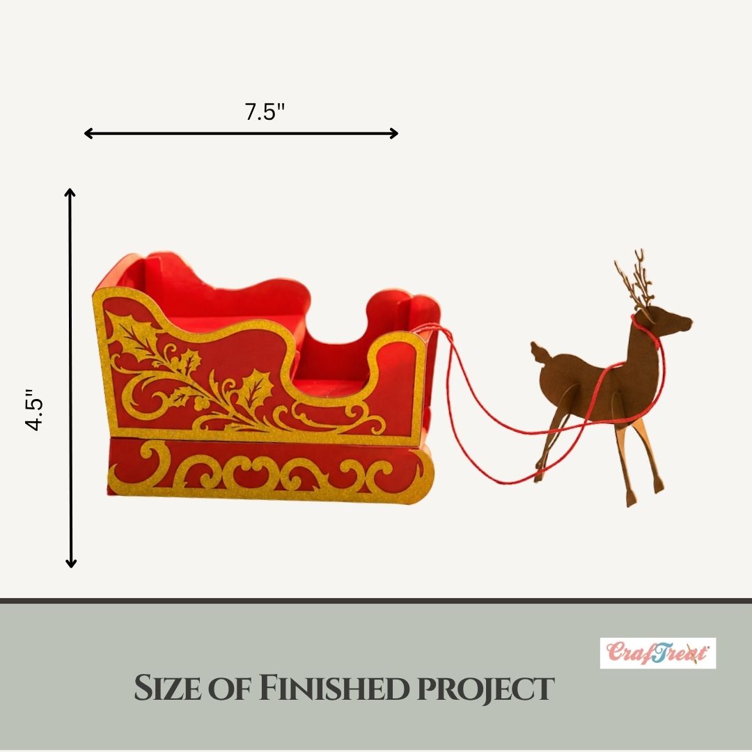 CrafTreat Scrapbook Blank - Sleigh Pull Flap Album - Red