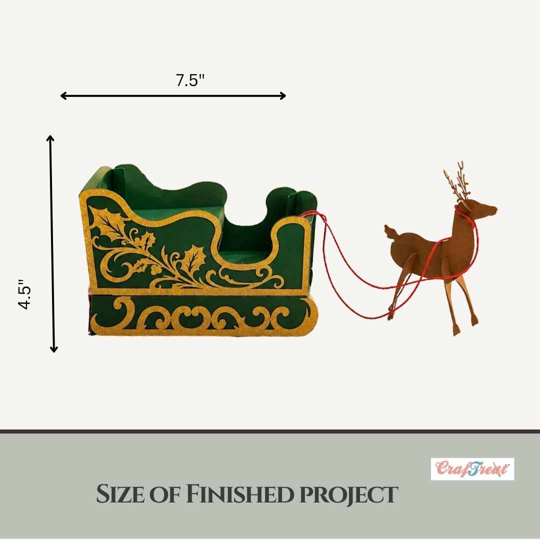 CrafTreat Scrapbook Blank - Sleigh Pull Flap Album - Green