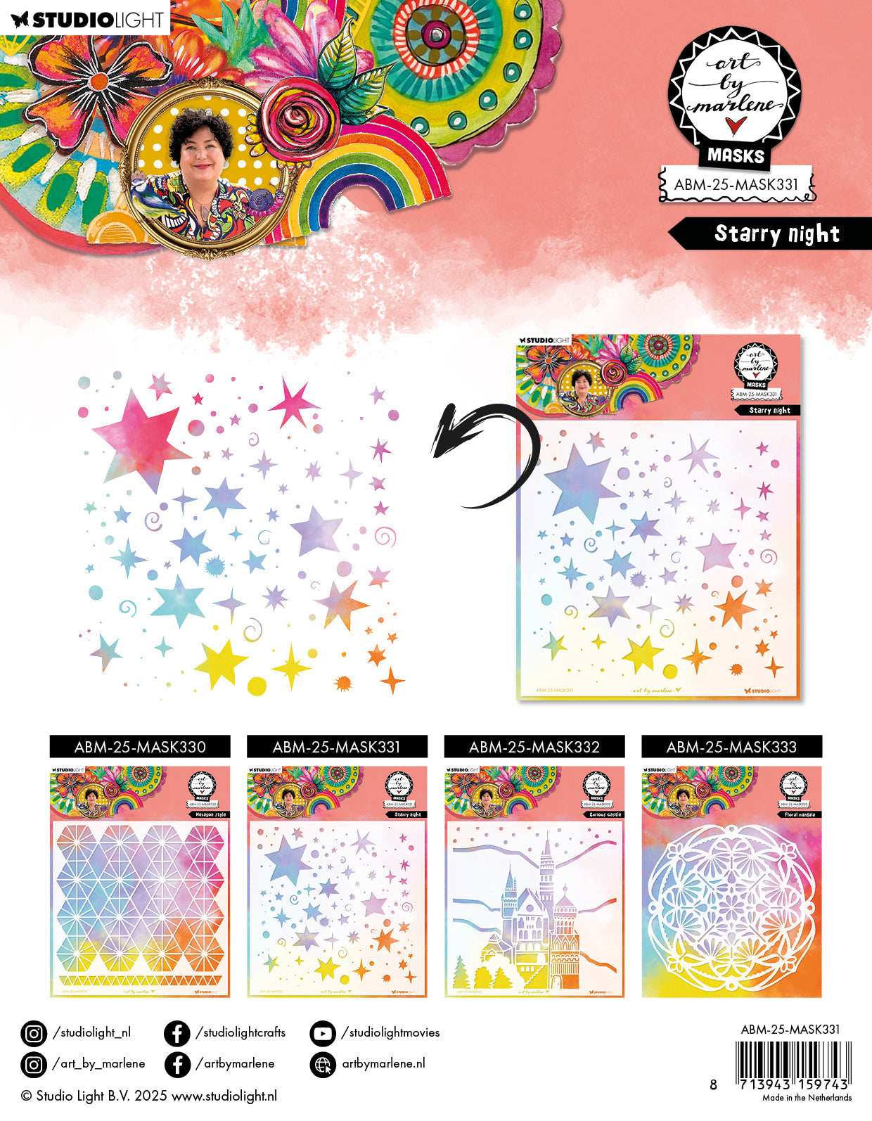 ABM Mask Starry Night Art by Marlene 1 Pieces