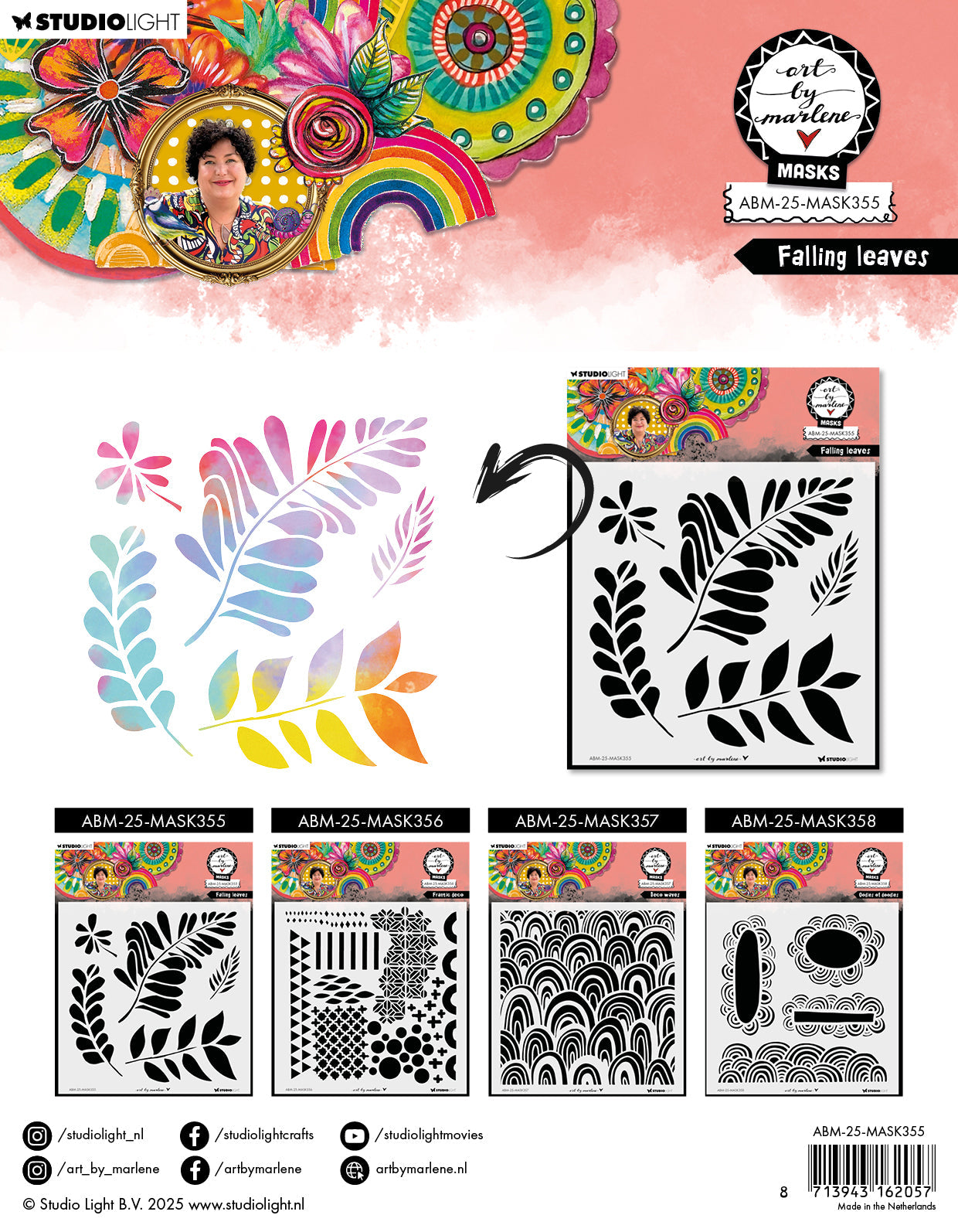 ABM Mask Falling Leaves Art By Marlene 1 Piece