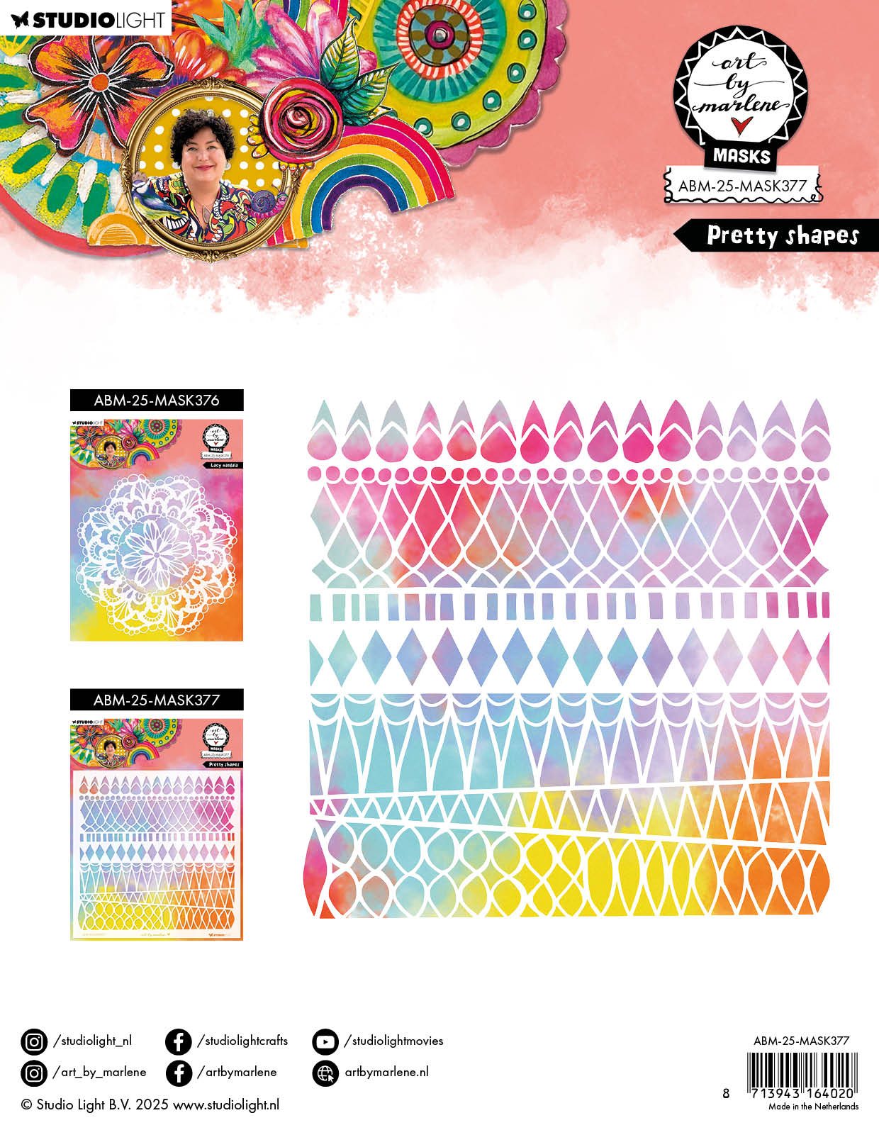 ABM Mask Pretty Shapes Art By Marlene 203x203x1mm 1 Piece