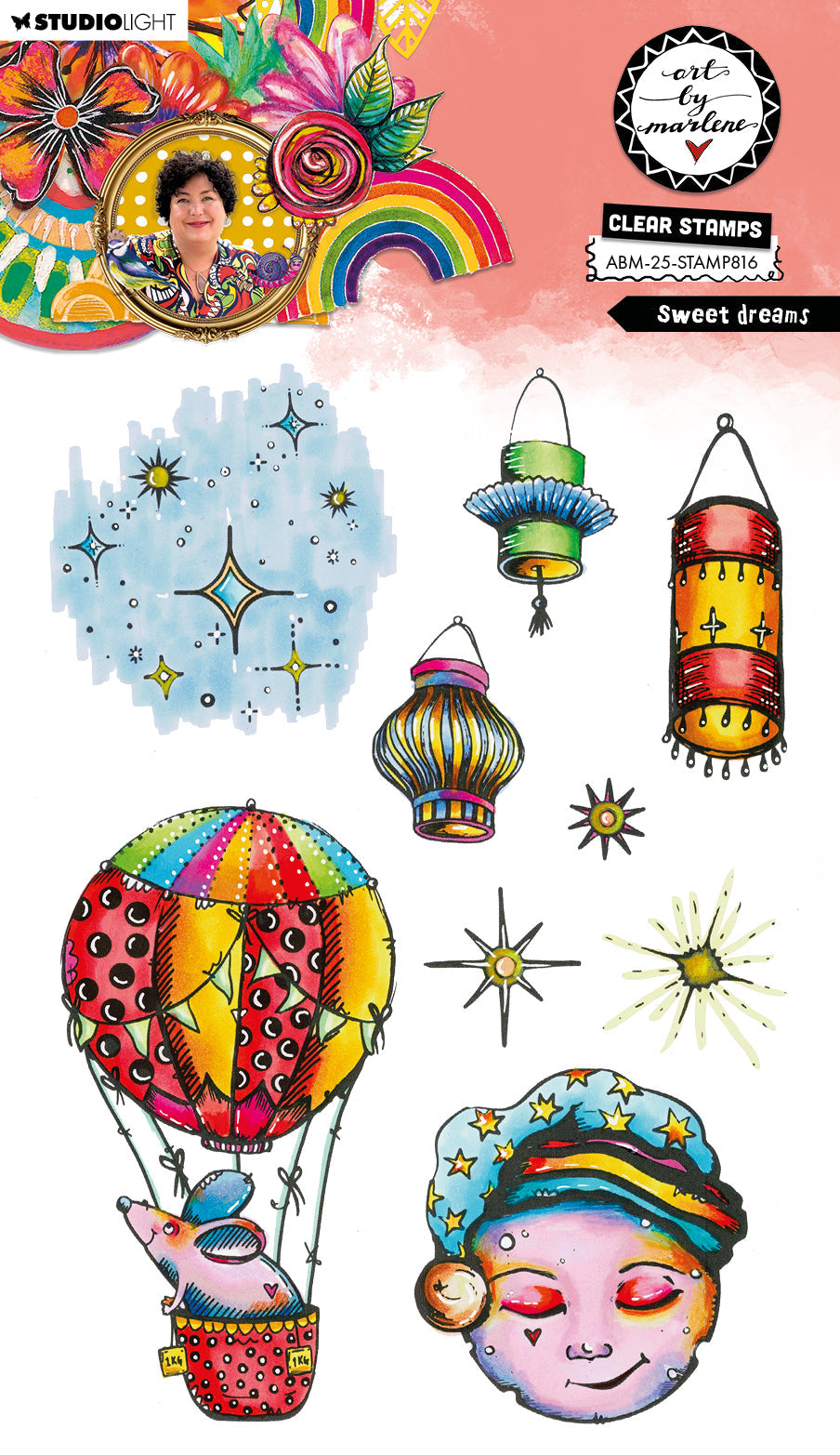 ABM Clear Stamp Sweet Dreams Art by Marlene 9 Pieces